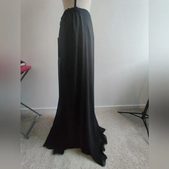 🆕 Jasmine's Bridesmaids Long Black Formal Wedding maxi skirt sexy slit 10