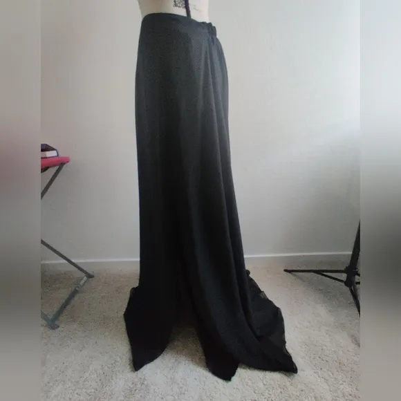 🆕 Jasmine's Bridesmaids Long Black Formal Wedding maxi skirt sexy slit 10