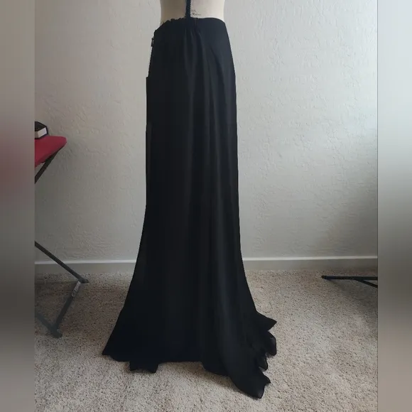 🆕 Jasmine's Bridesmaids Long Black Formal Wedding maxi skirt sexy slit 10