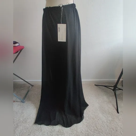 🆕 Jasmine's Bridesmaids Long Black Formal Wedding maxi skirt sexy slit 10