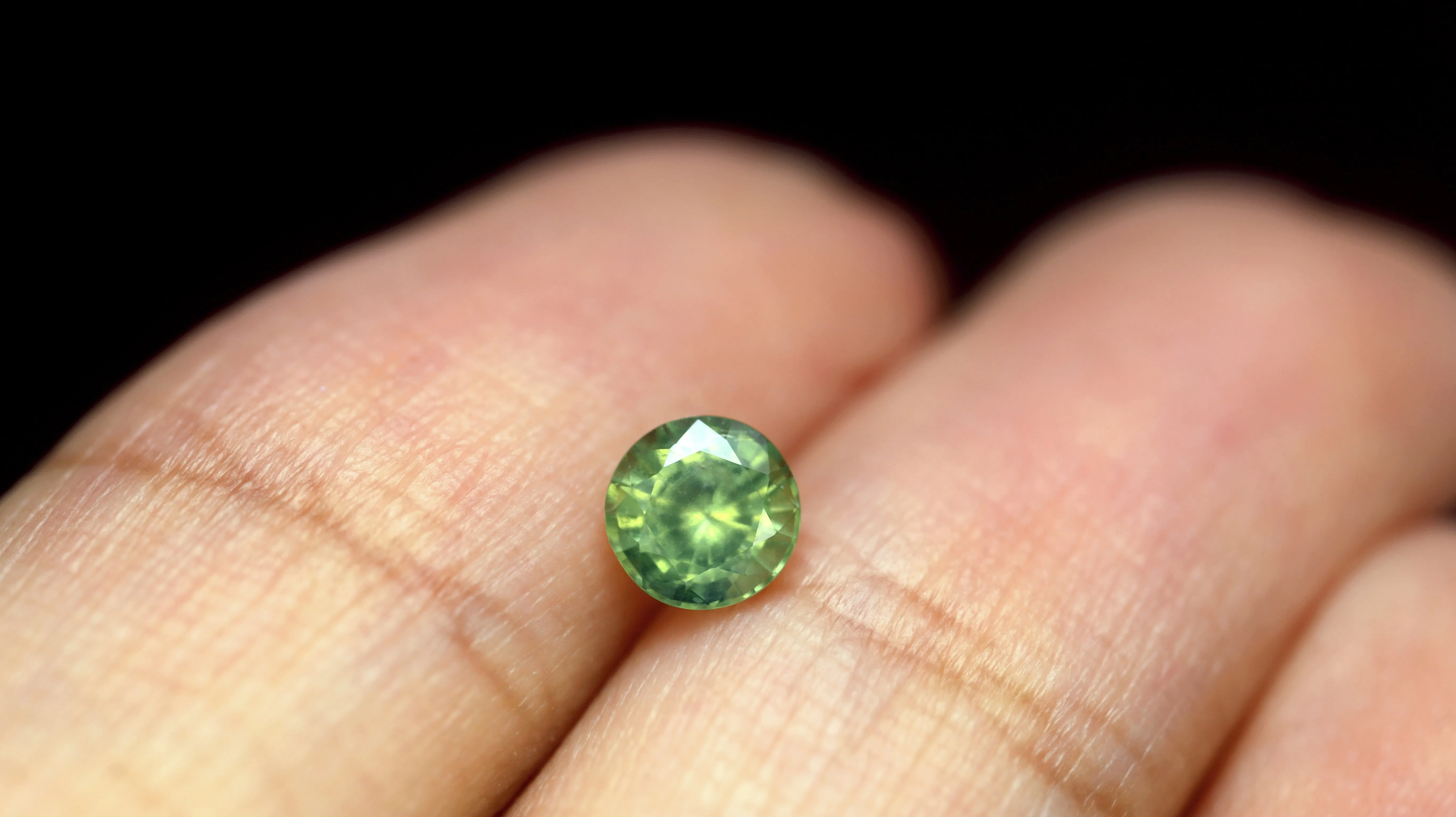 0.51ct Certified Natural Green Sapphire