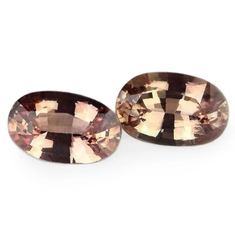 0.53ct Certified Natural Peach Sapphire Matching Pair