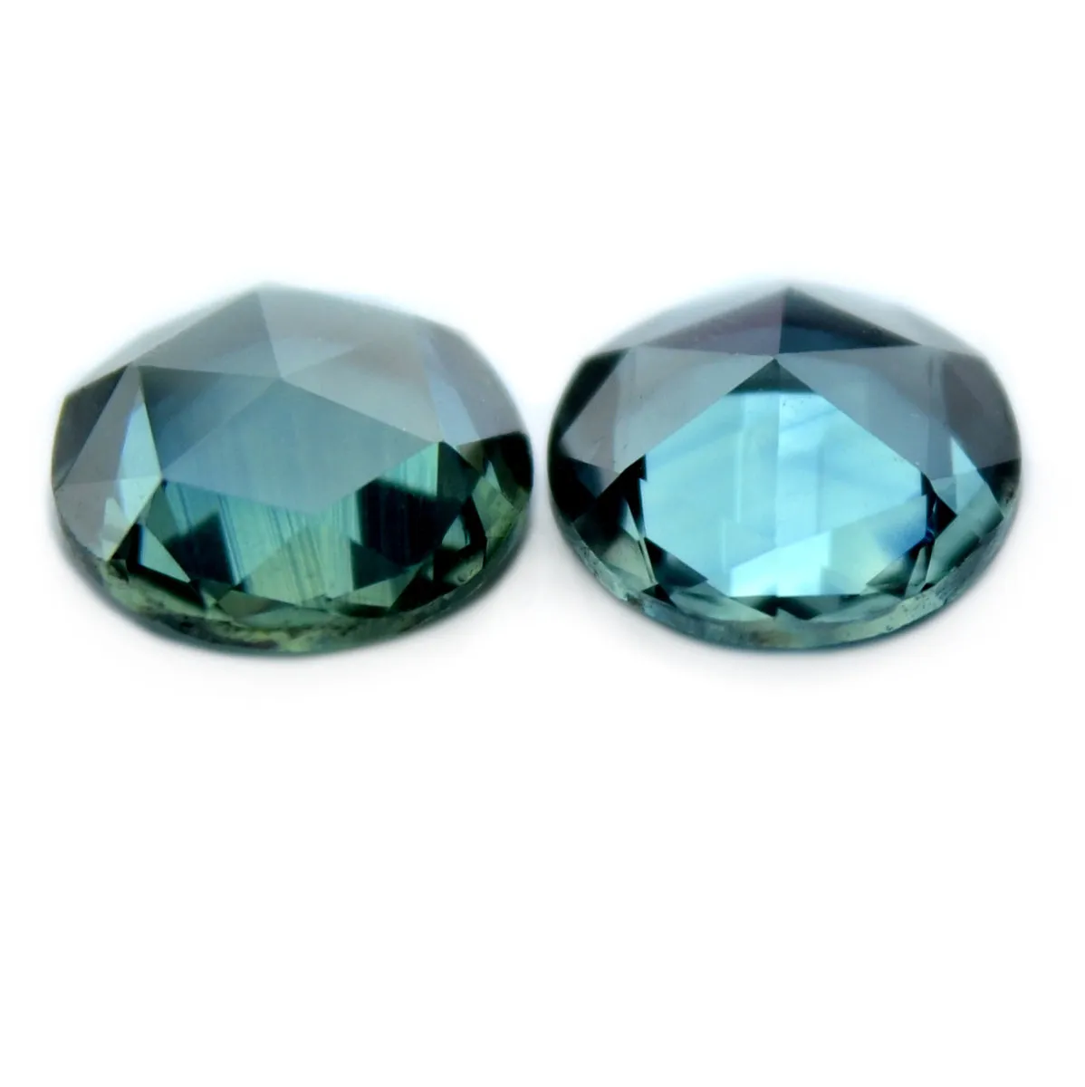 0.56 ct Certified Natural Teal Sapphire Pair