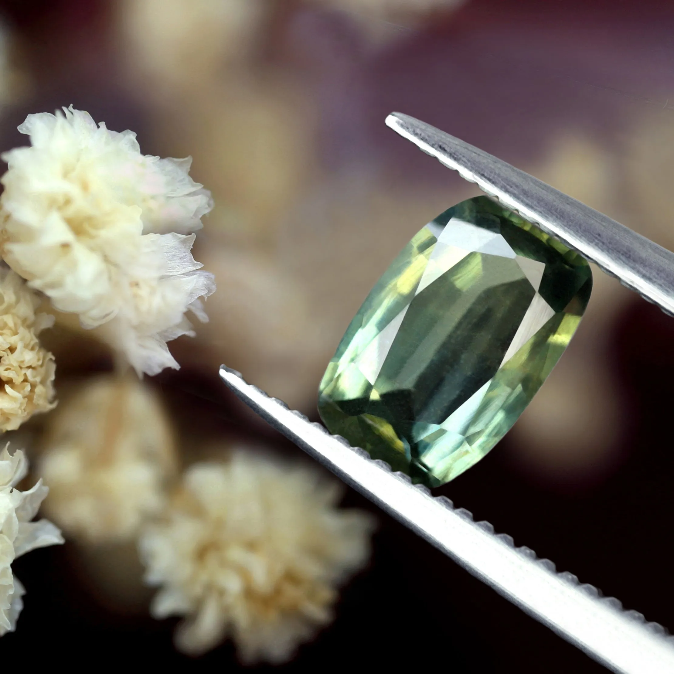 0.58ct Certified Natural Green Sapphire