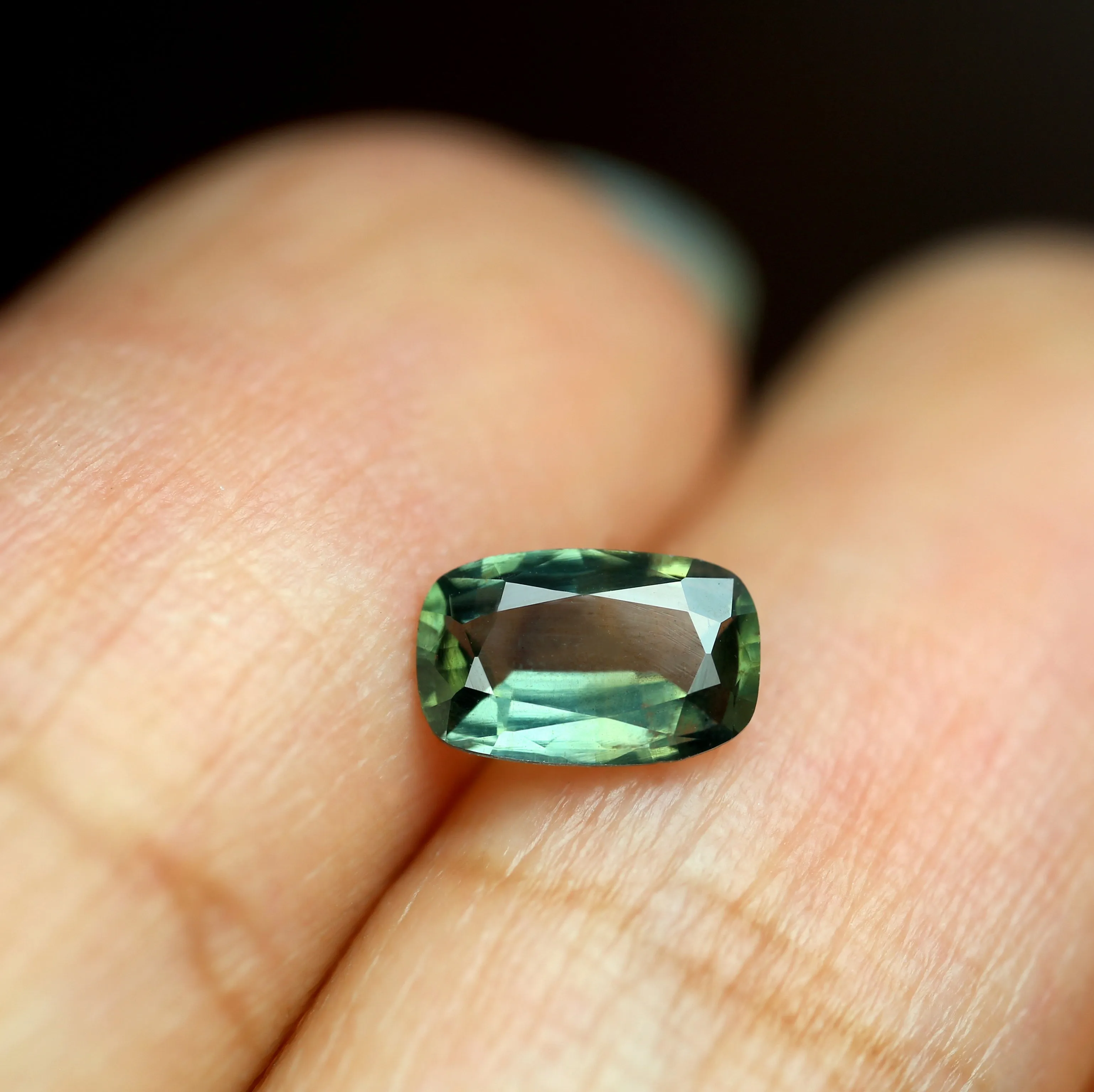 0.58ct Certified Natural Green Sapphire