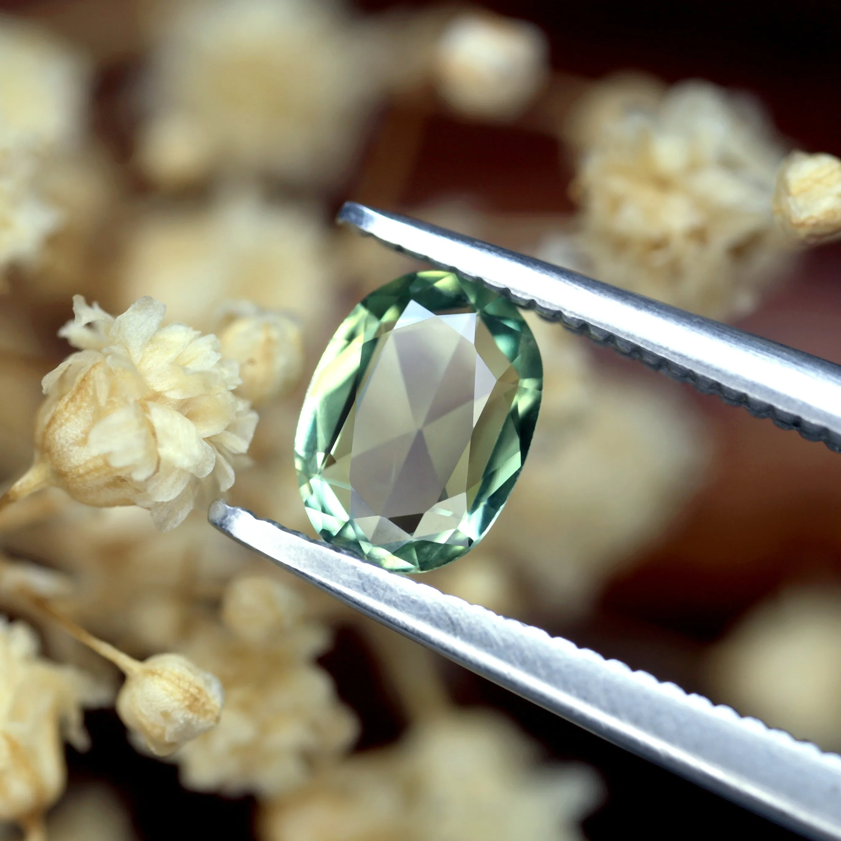 0.61ct Certified Natural Green Sapphire