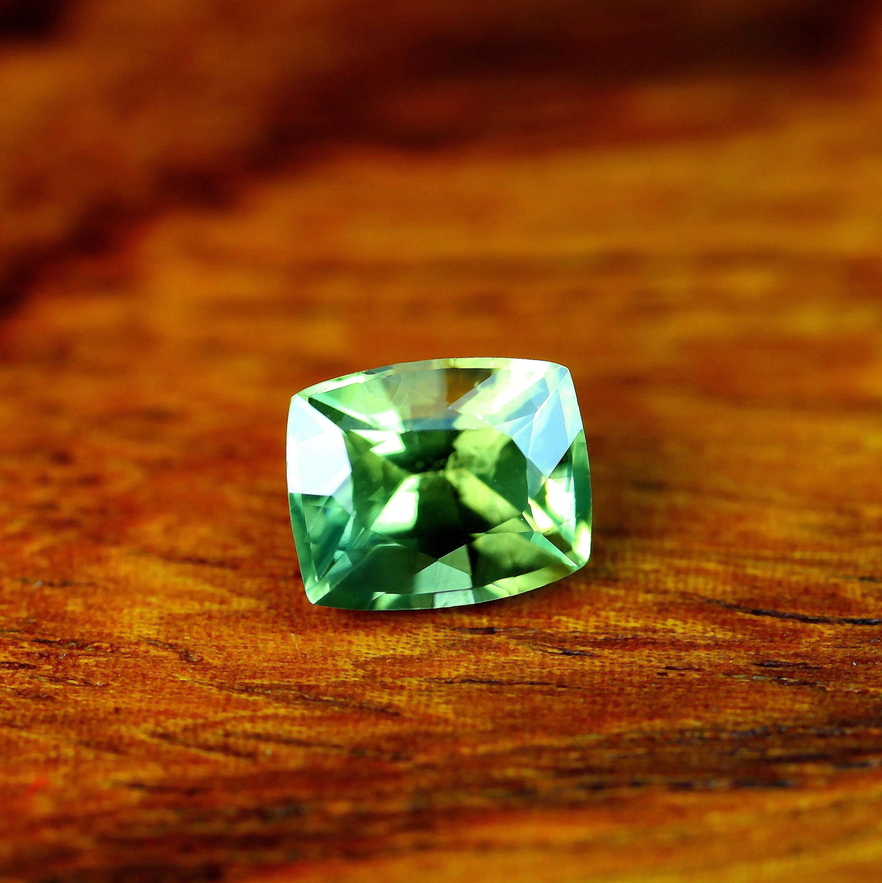 0.64ct Certified Natural Green Sapphire