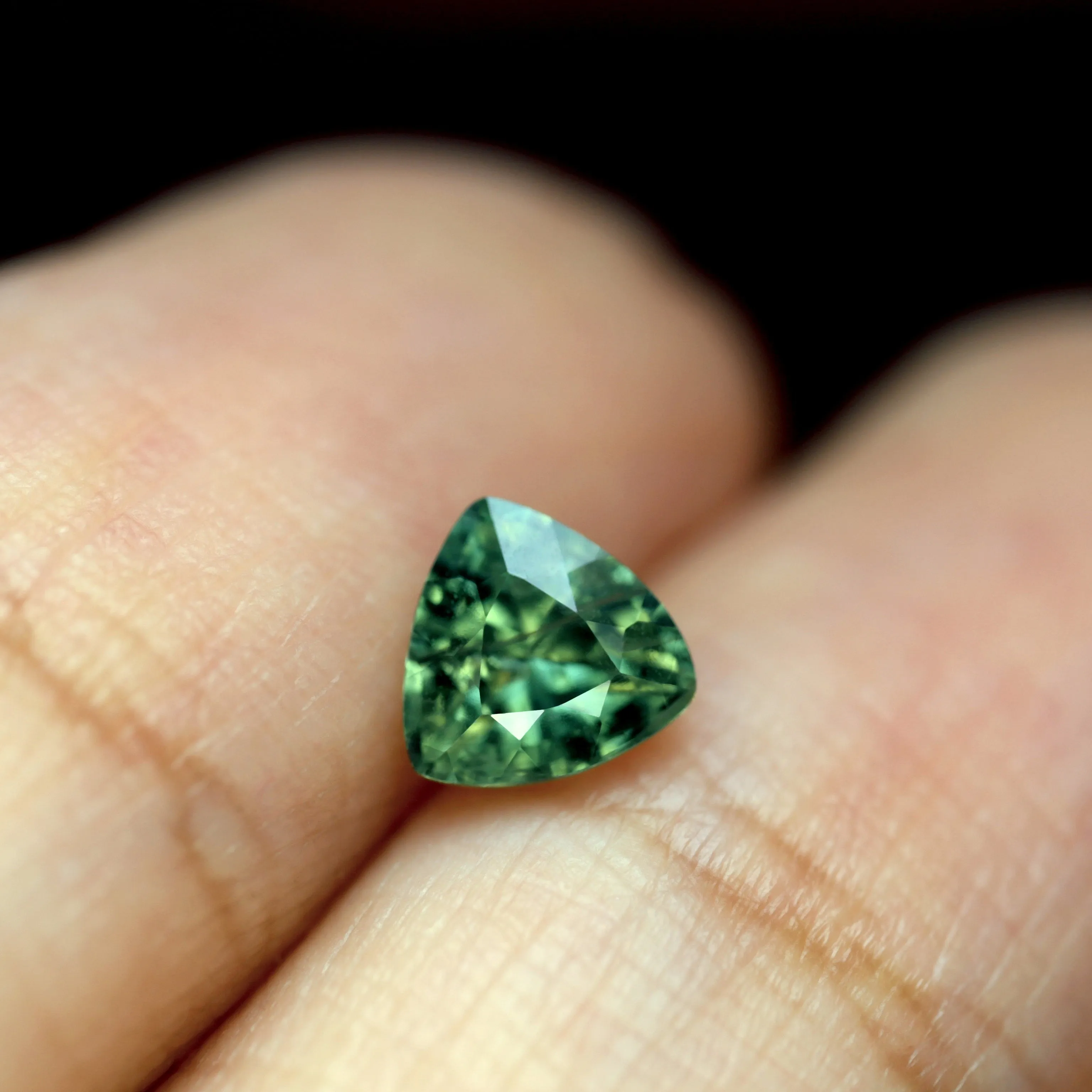 0.66ct Certified Natural Green Sapphire