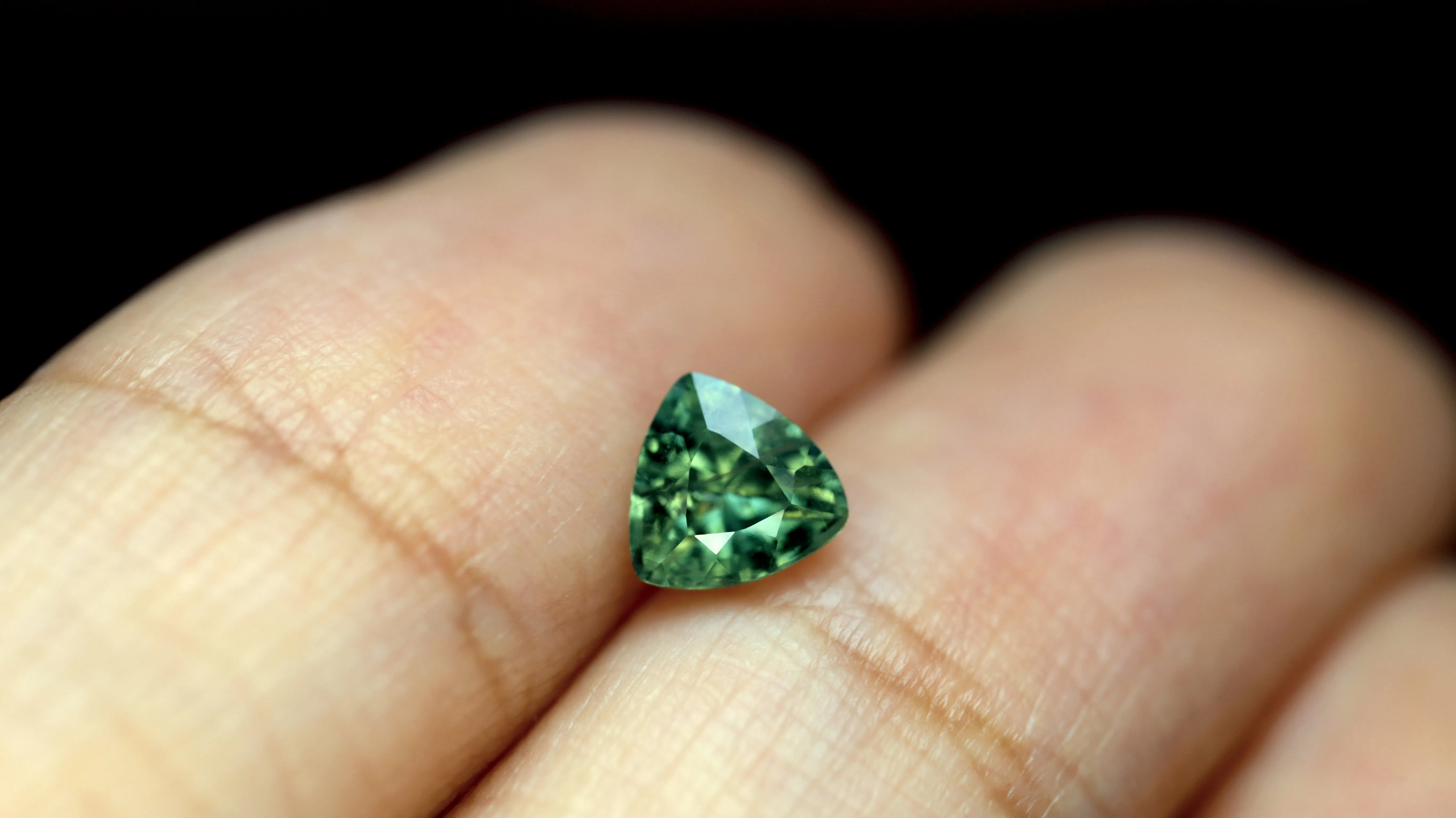 0.66ct Certified Natural Green Sapphire
