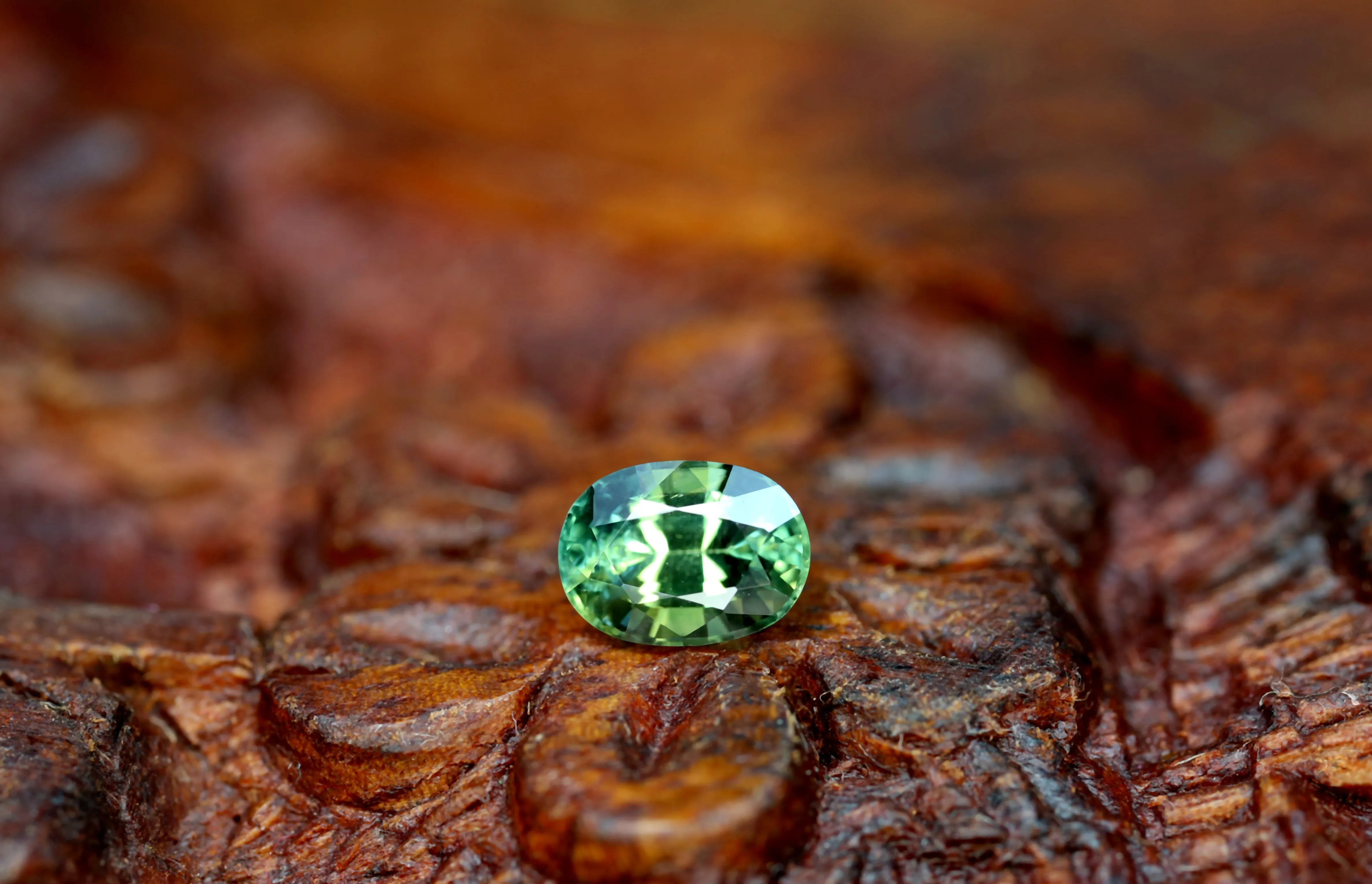 0.69ct Certified Natural Green Sapphire