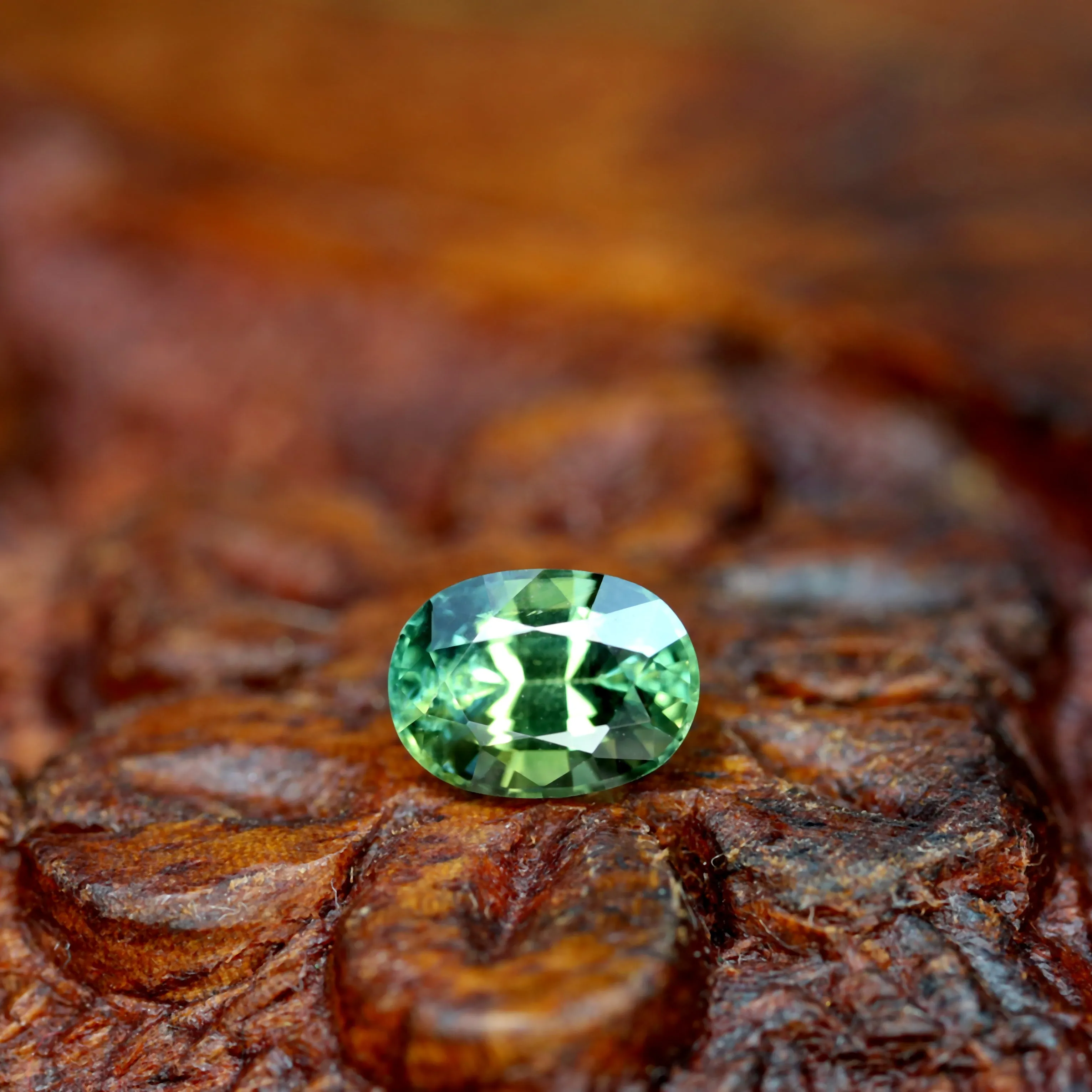 0.69ct Certified Natural Green Sapphire
