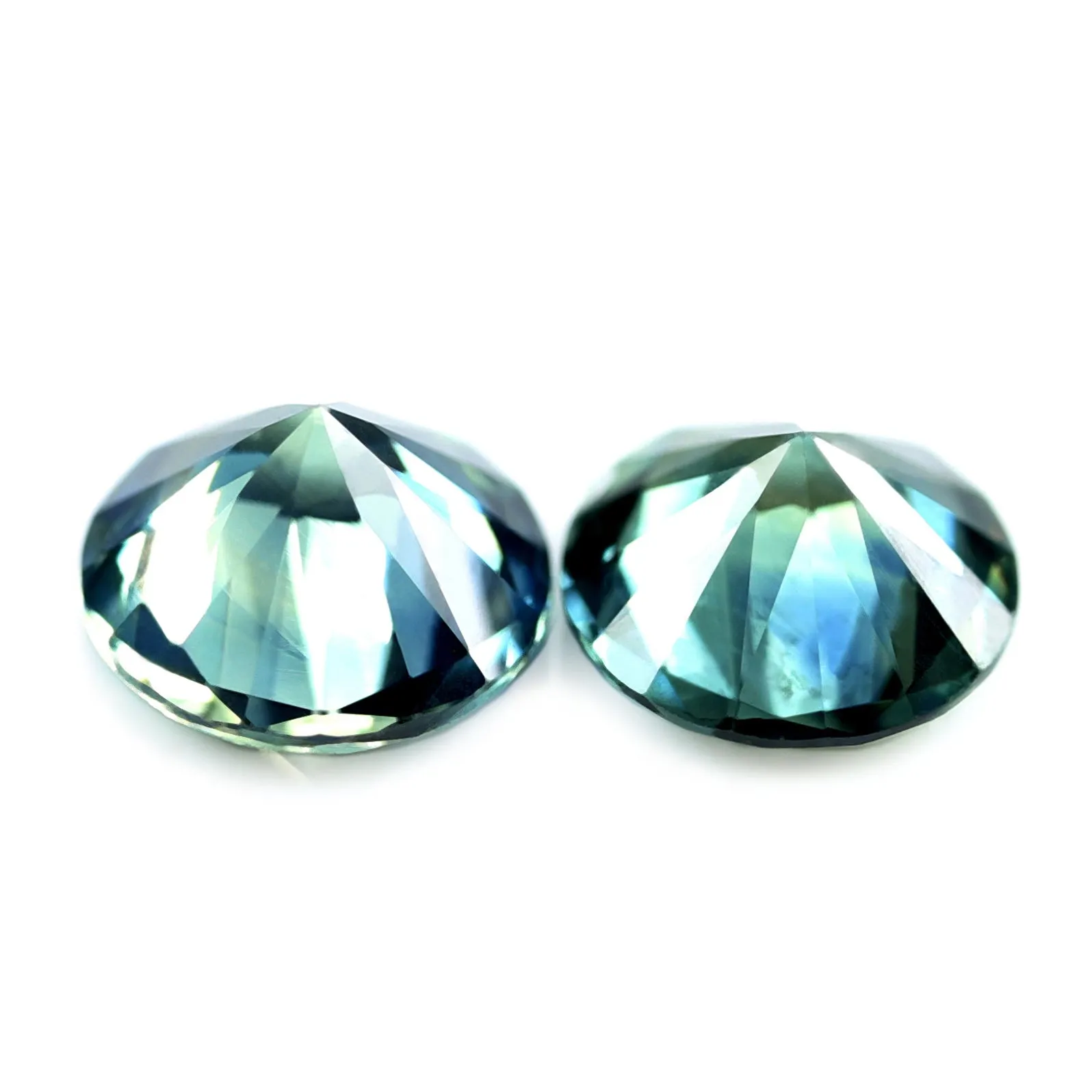 0.70ct Certified Natural Teal Sapphire Matching Pair