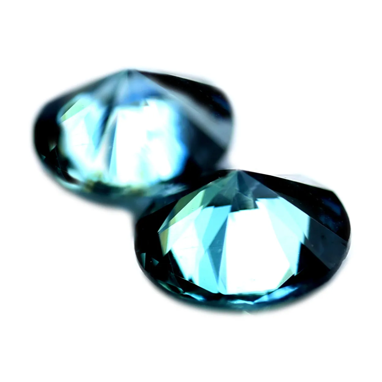 0.71ct Certified Natural Teal Sapphire Matching Pair