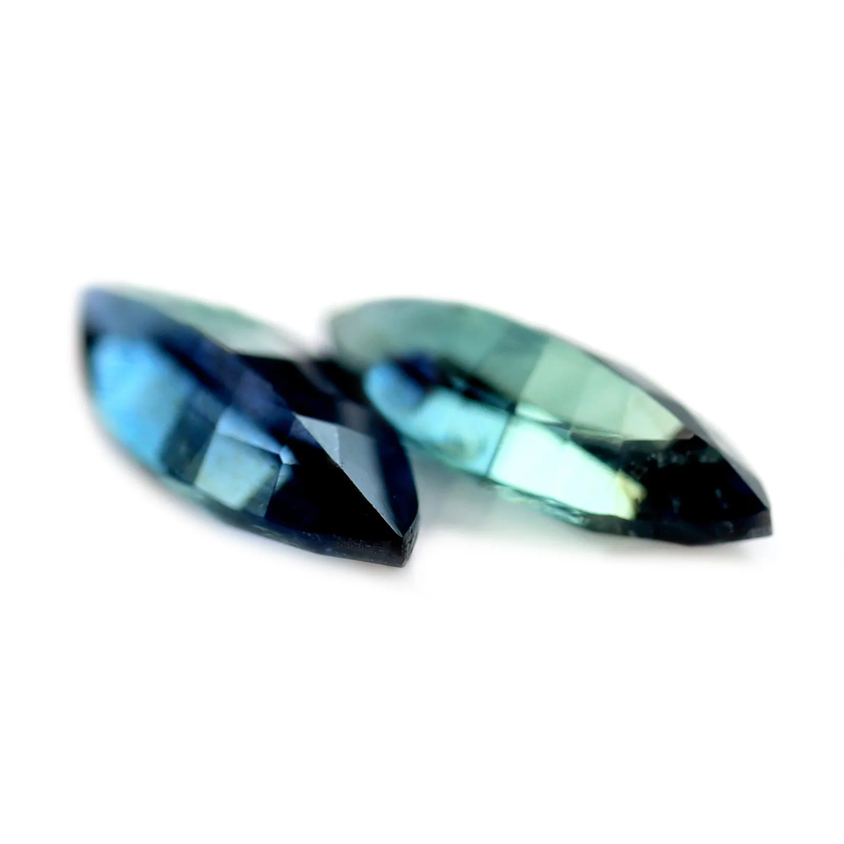 0.71ct Certified Natural Teal Sapphire Matching Pair