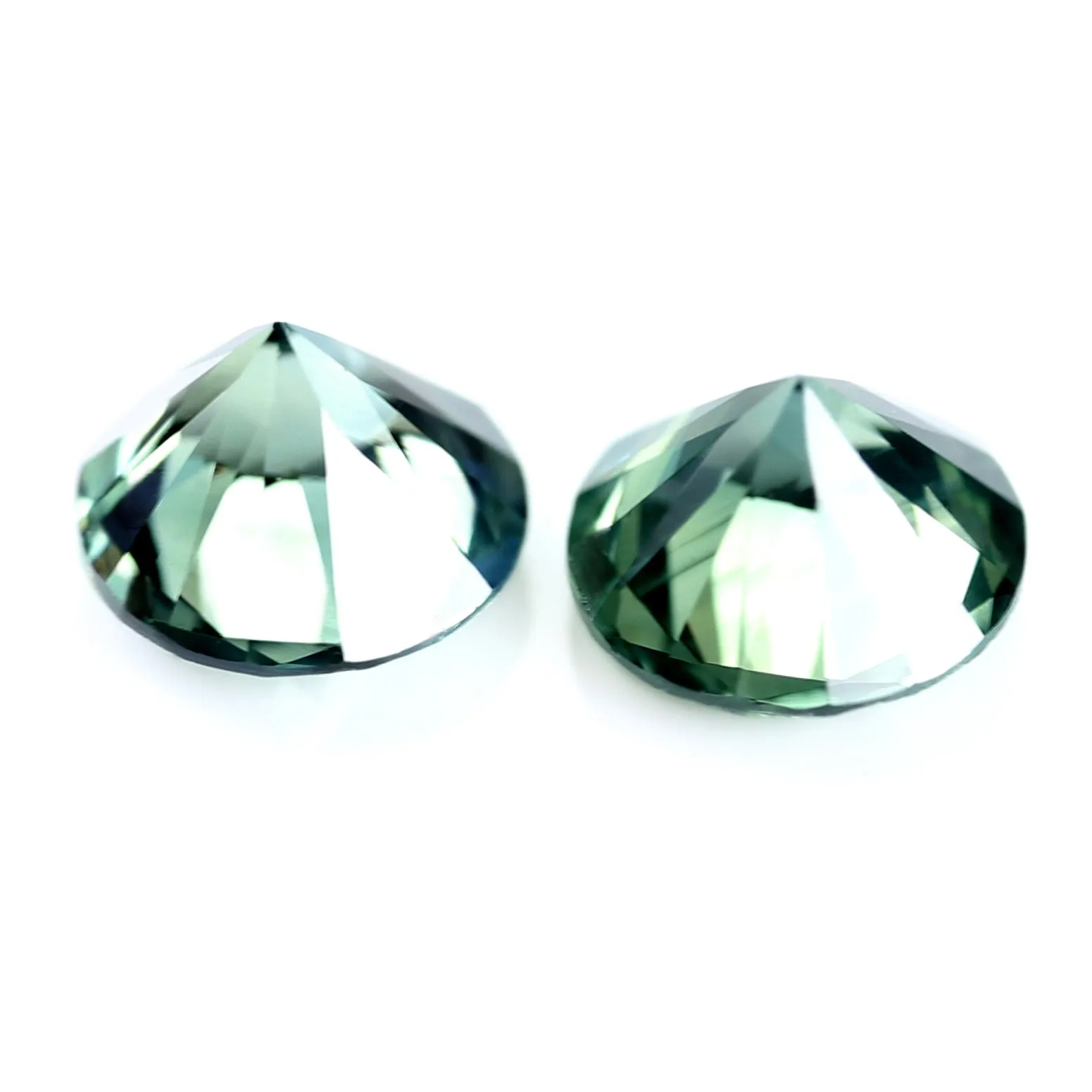 0.73ct Certified Natural Green Sapphire Pair