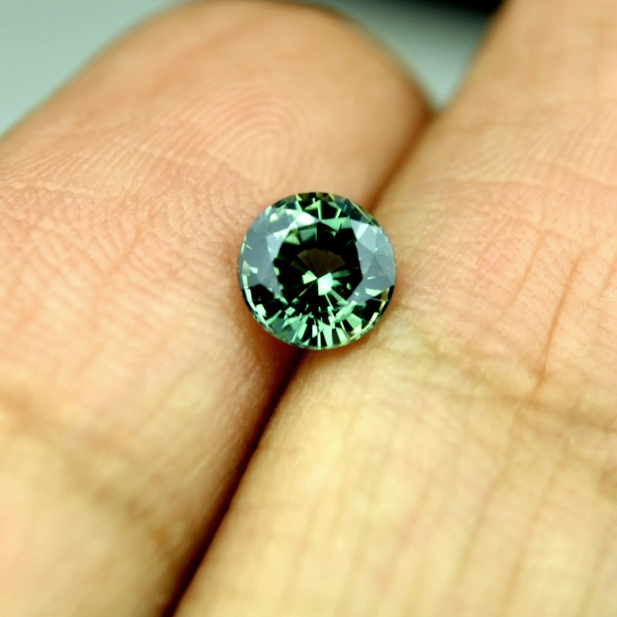 0.73ct Certified Natural Green Sapphire