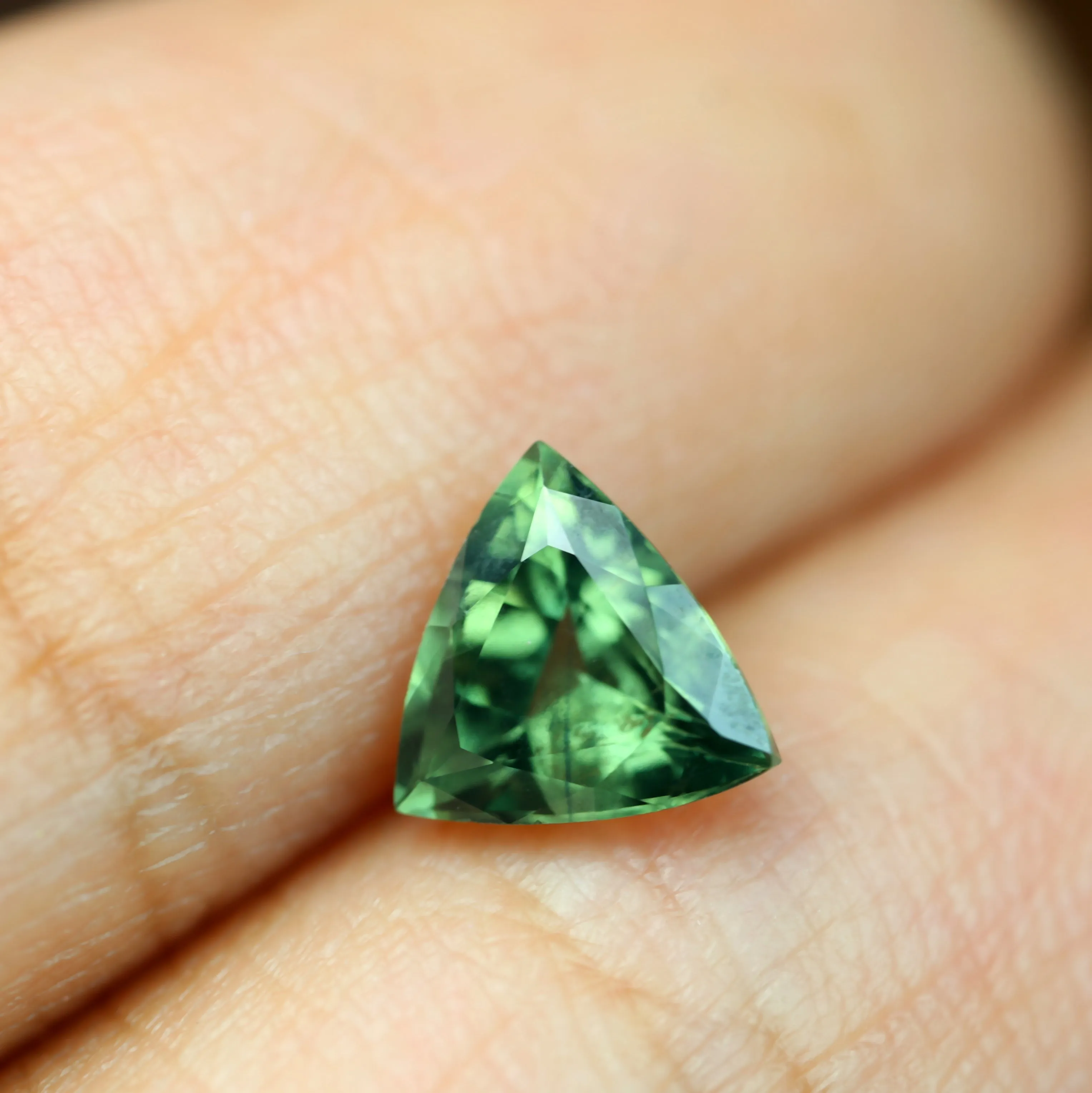 0.74ct Certified Natural Green Sapphire
