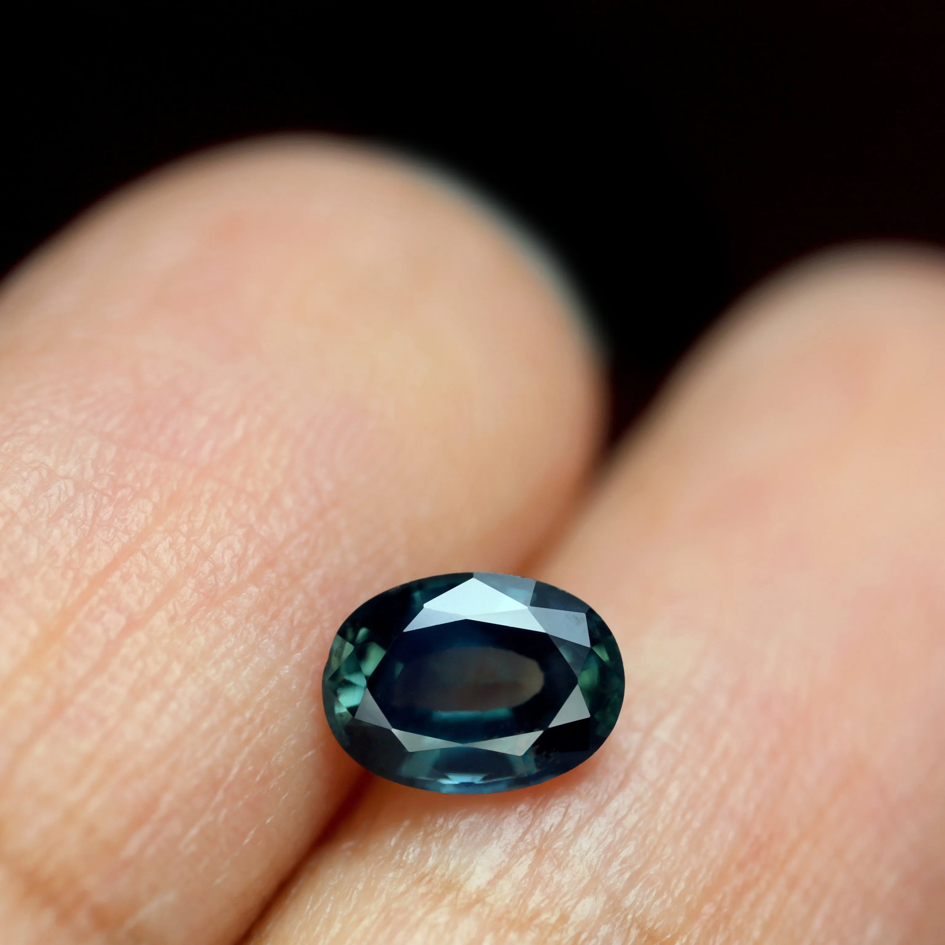 0.74ct Certified Natural Teal Sapphire