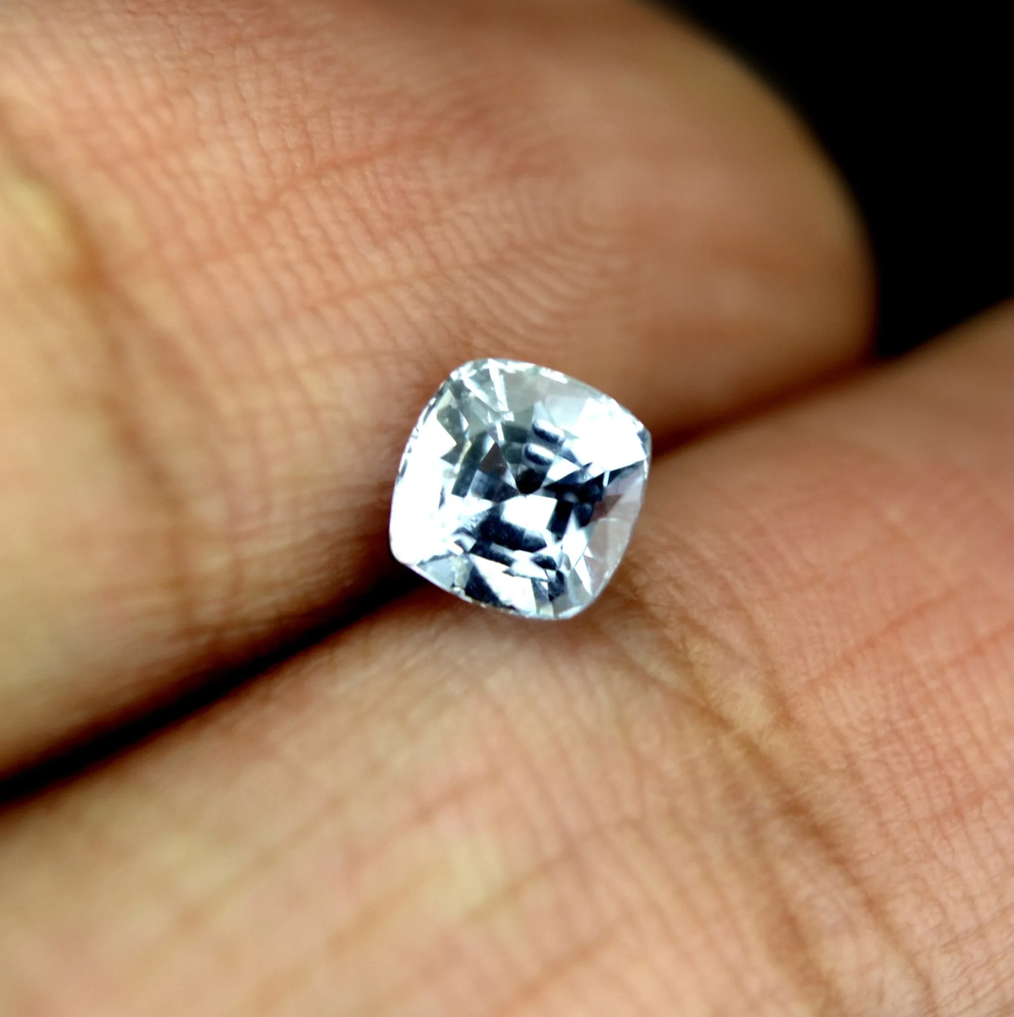 0.75 ct Certified Natural White Sapphire