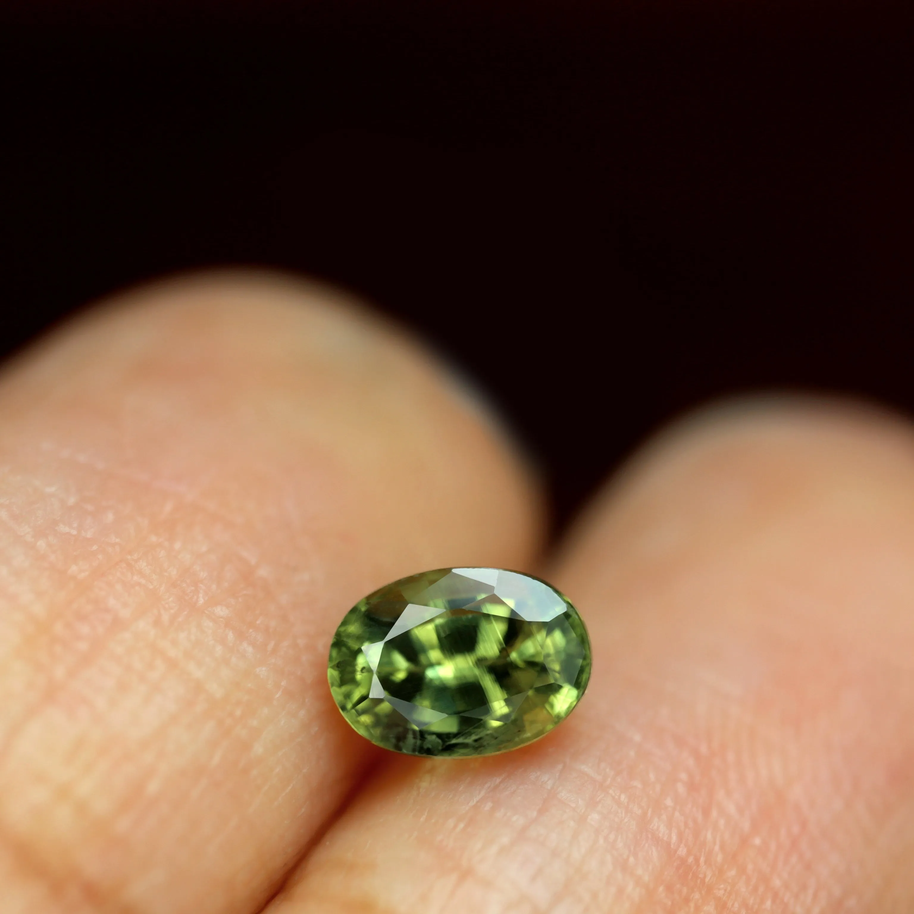 0.77ct Certified Natural Green Sapphire