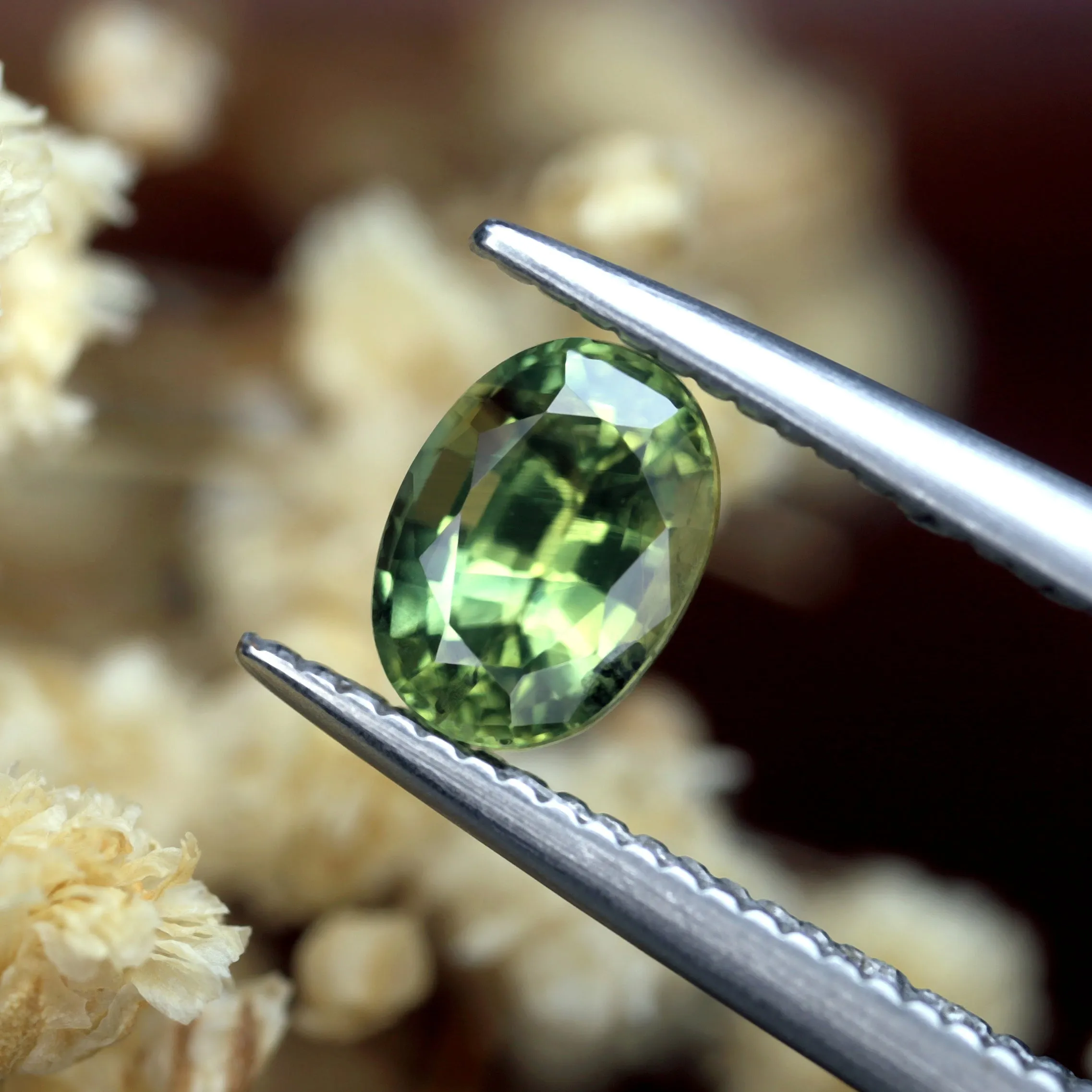 0.77ct Certified Natural Green Sapphire