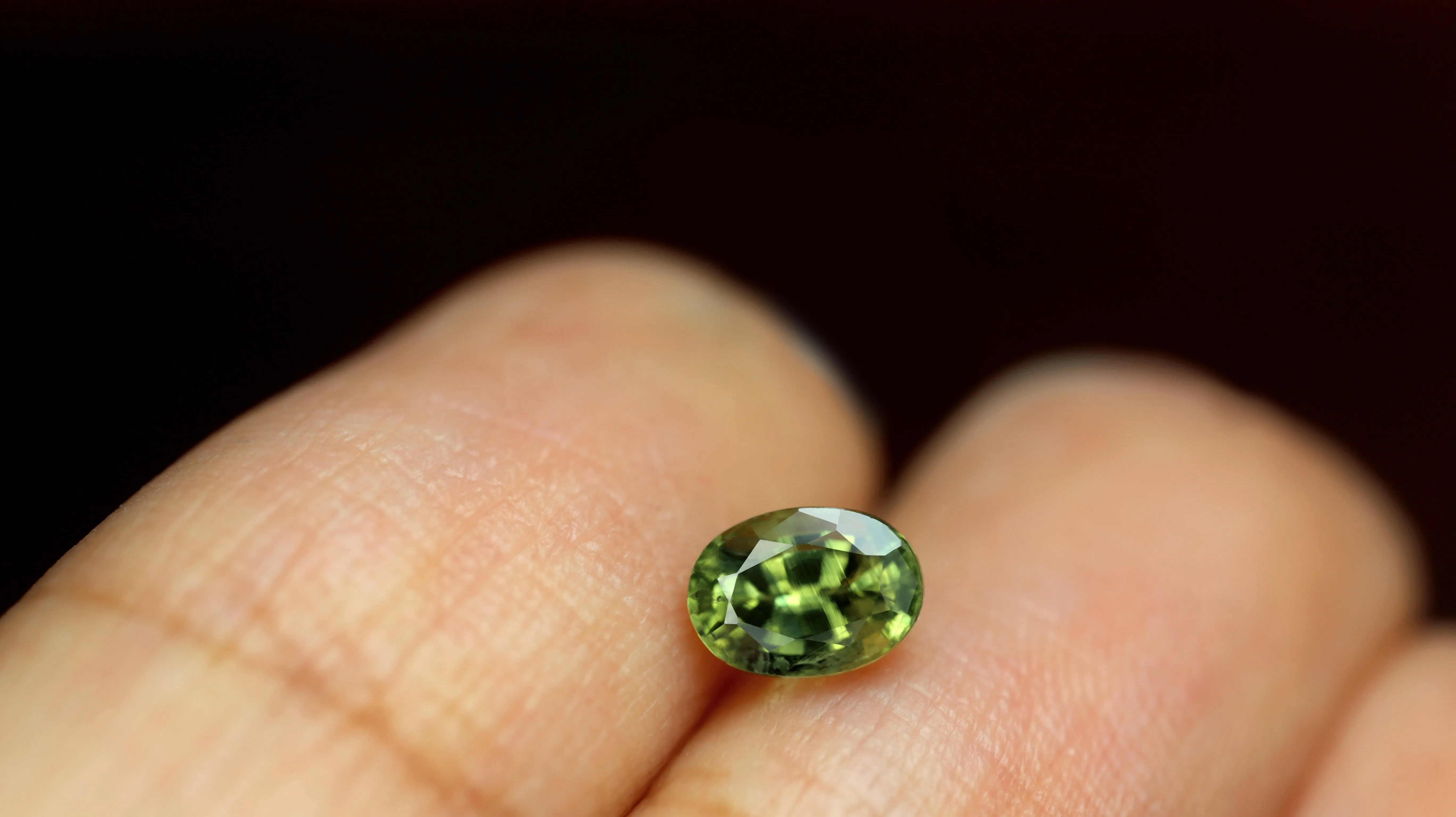 0.77ct Certified Natural Green Sapphire