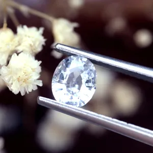 0.77ct Certified Natural White Sapphire