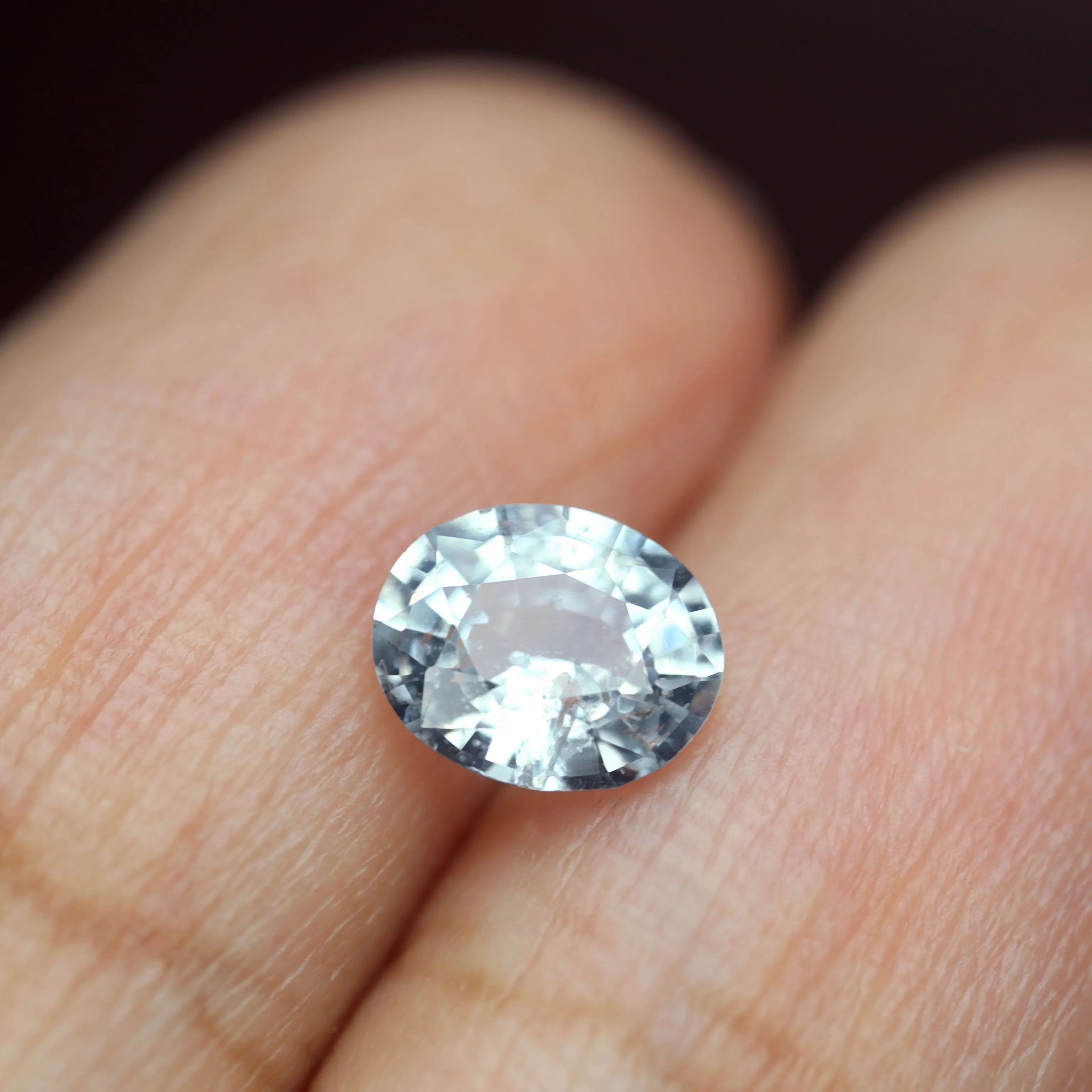0.77ct Certified Natural White Sapphire