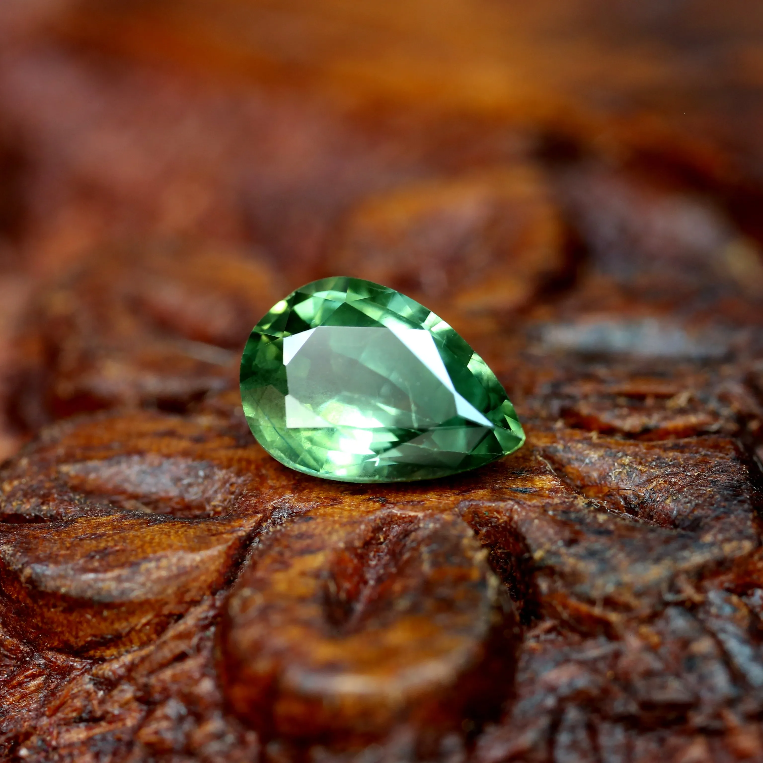 0.78ct Certified Natural Green Sapphire