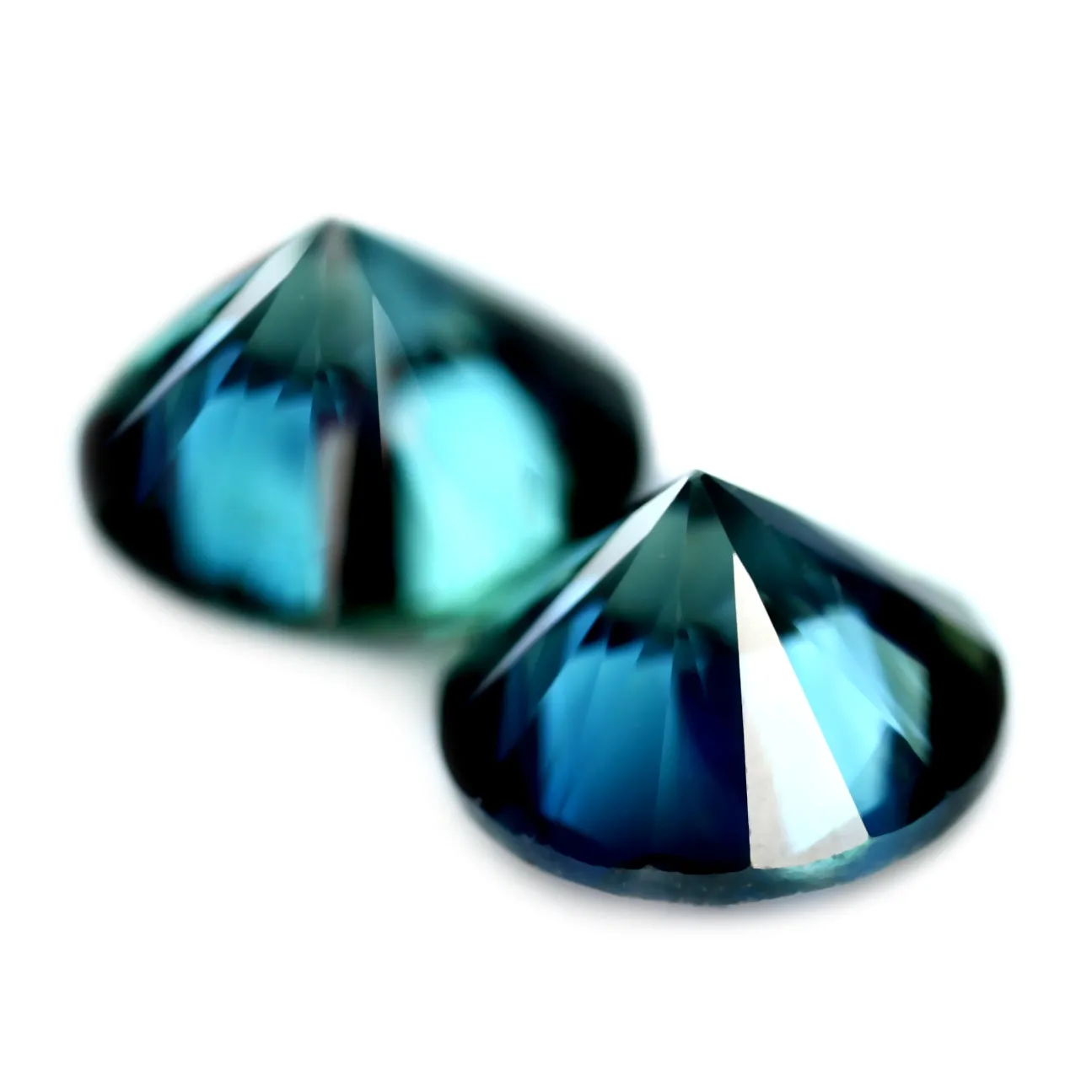 0.85ct Certified Natural Teal Sapphire Matching Pair