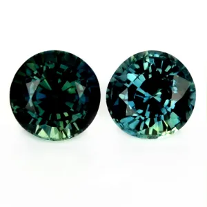 0.85ct Certified Natural Teal Sapphire Pair