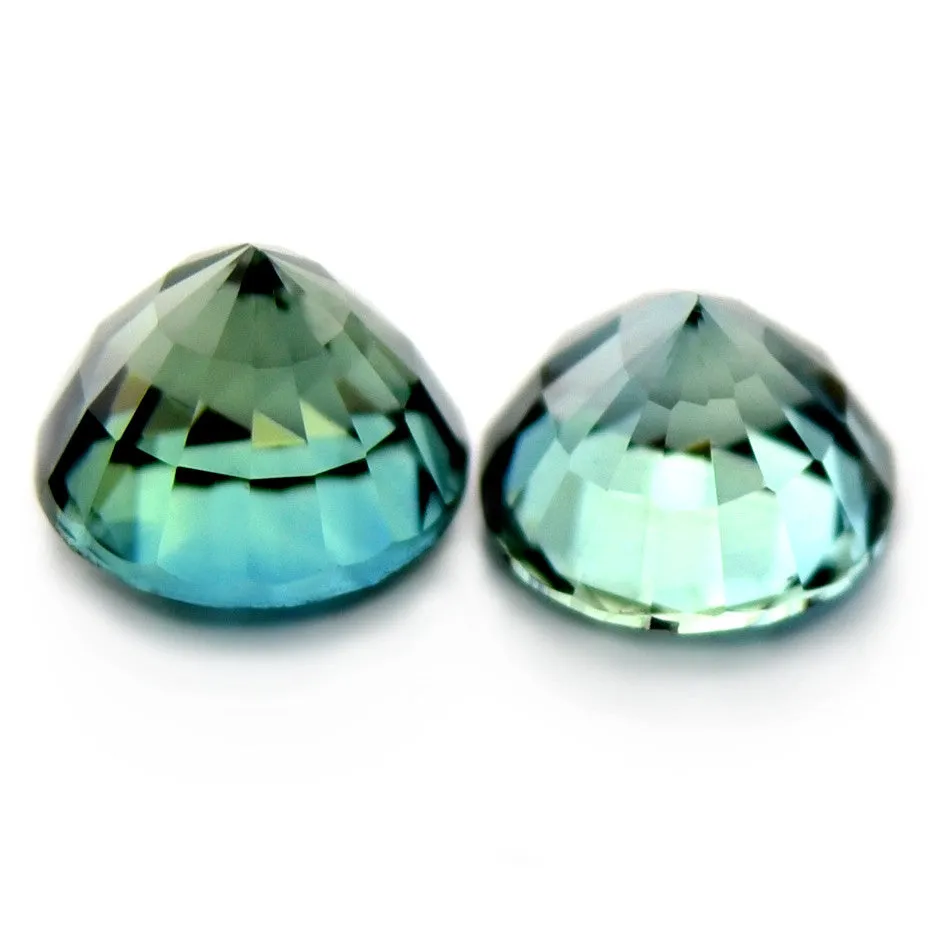 0.85ct Certified Natural Teal Sapphire Pair