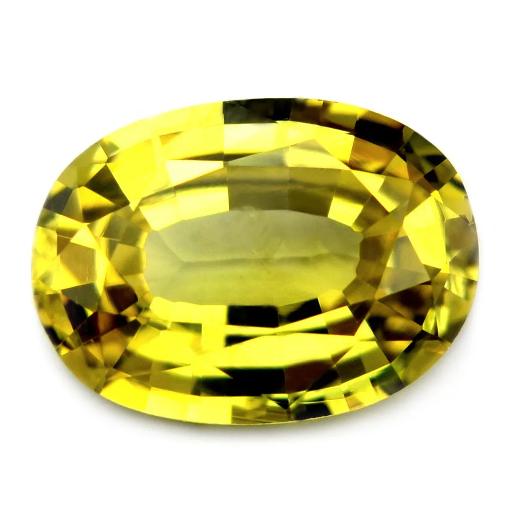 0.87ct Certified Natural Lime Yellow Sapphire