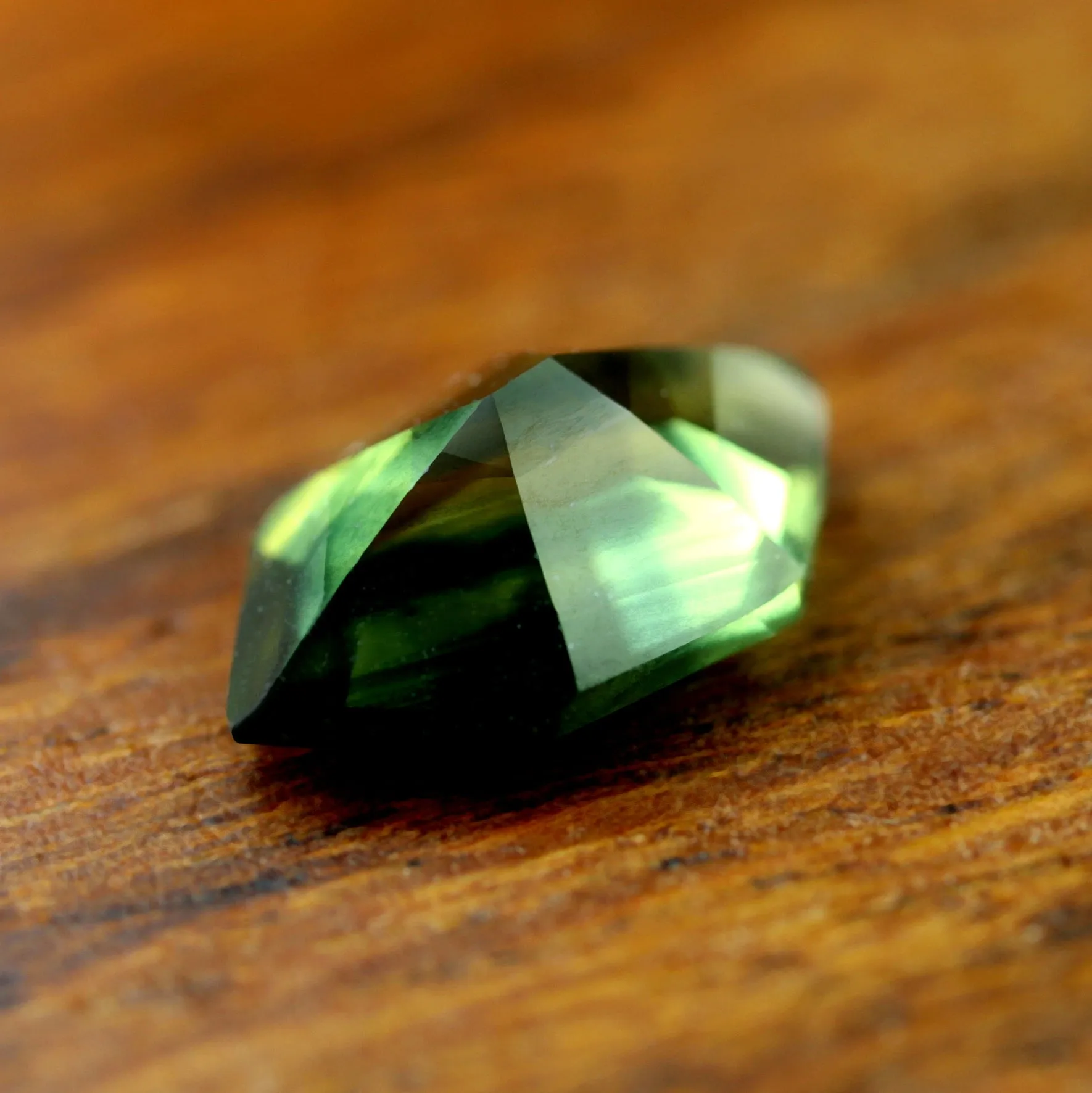 0.88ct Certified Natural Green Sapphire