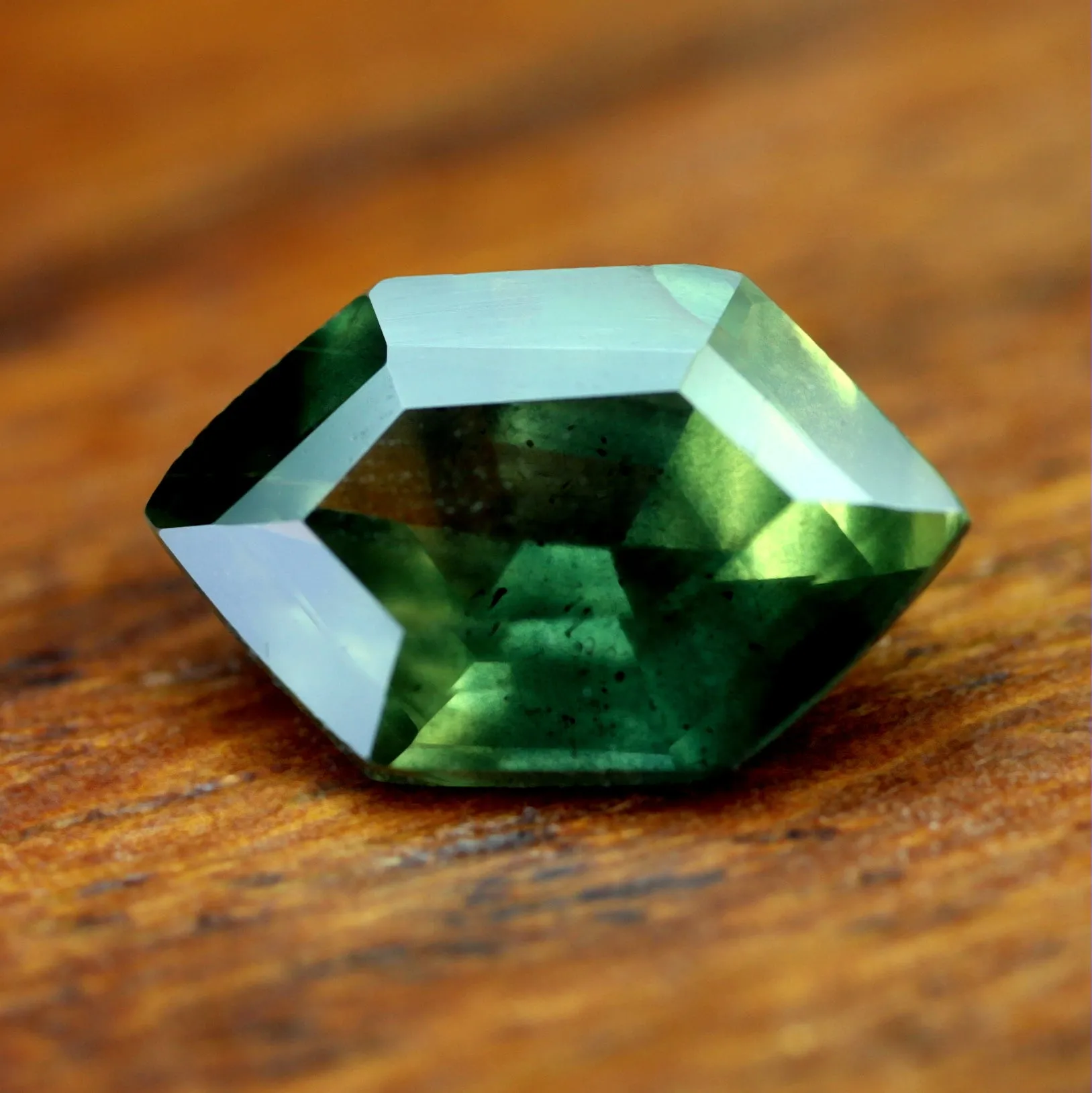 0.88ct Certified Natural Green Sapphire