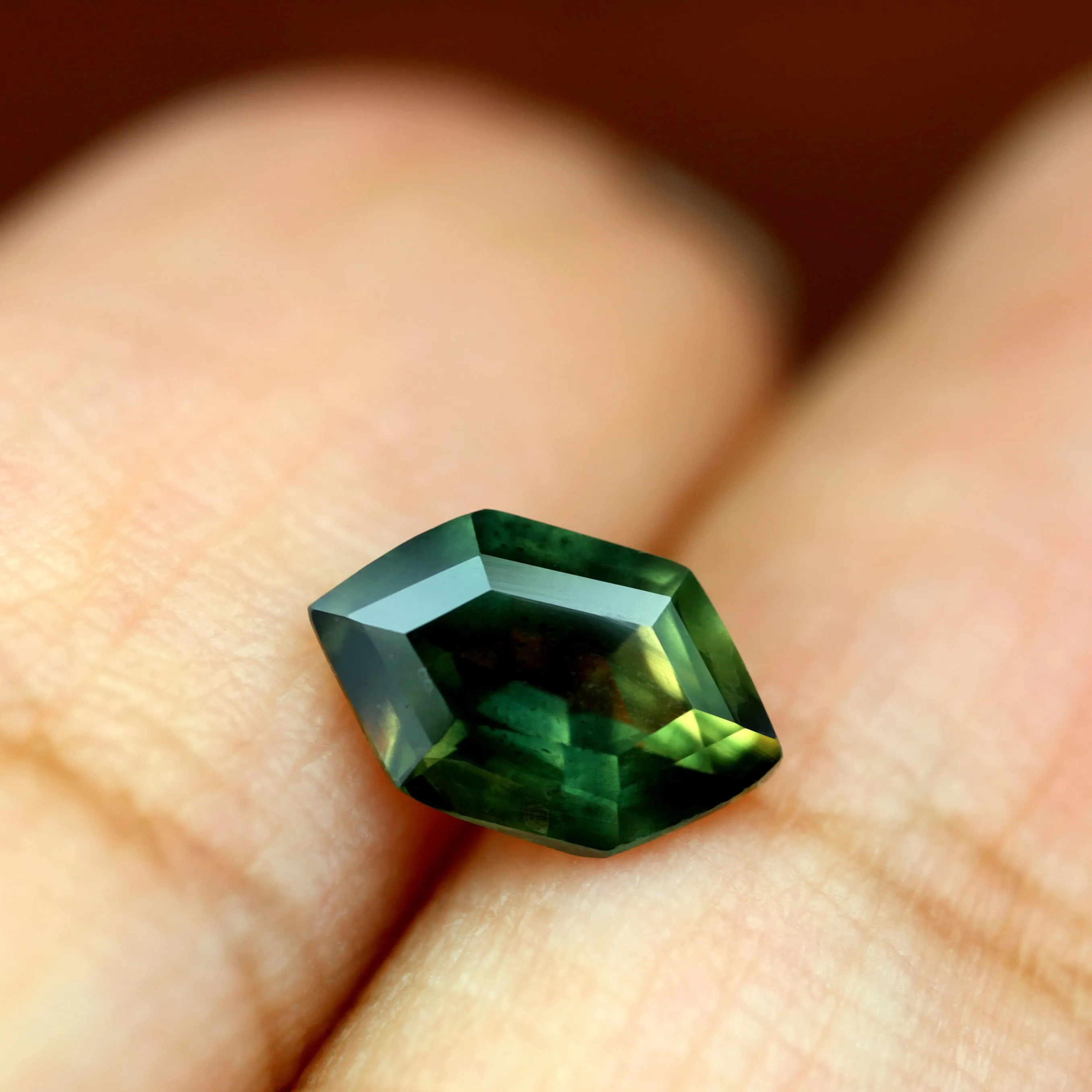0.88ct Certified Natural Green Sapphire