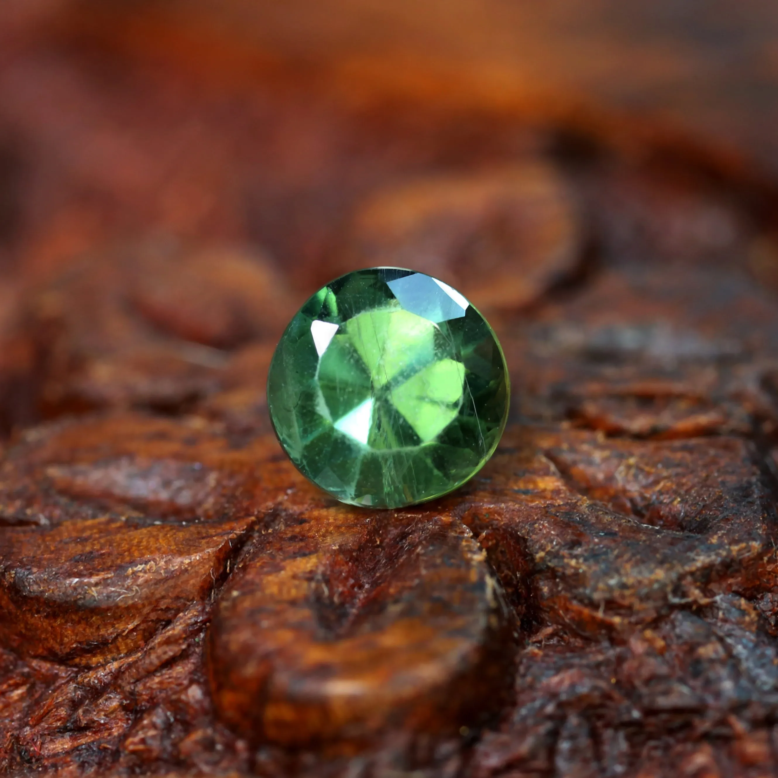 0.88ct Certified Natural Green Sapphire