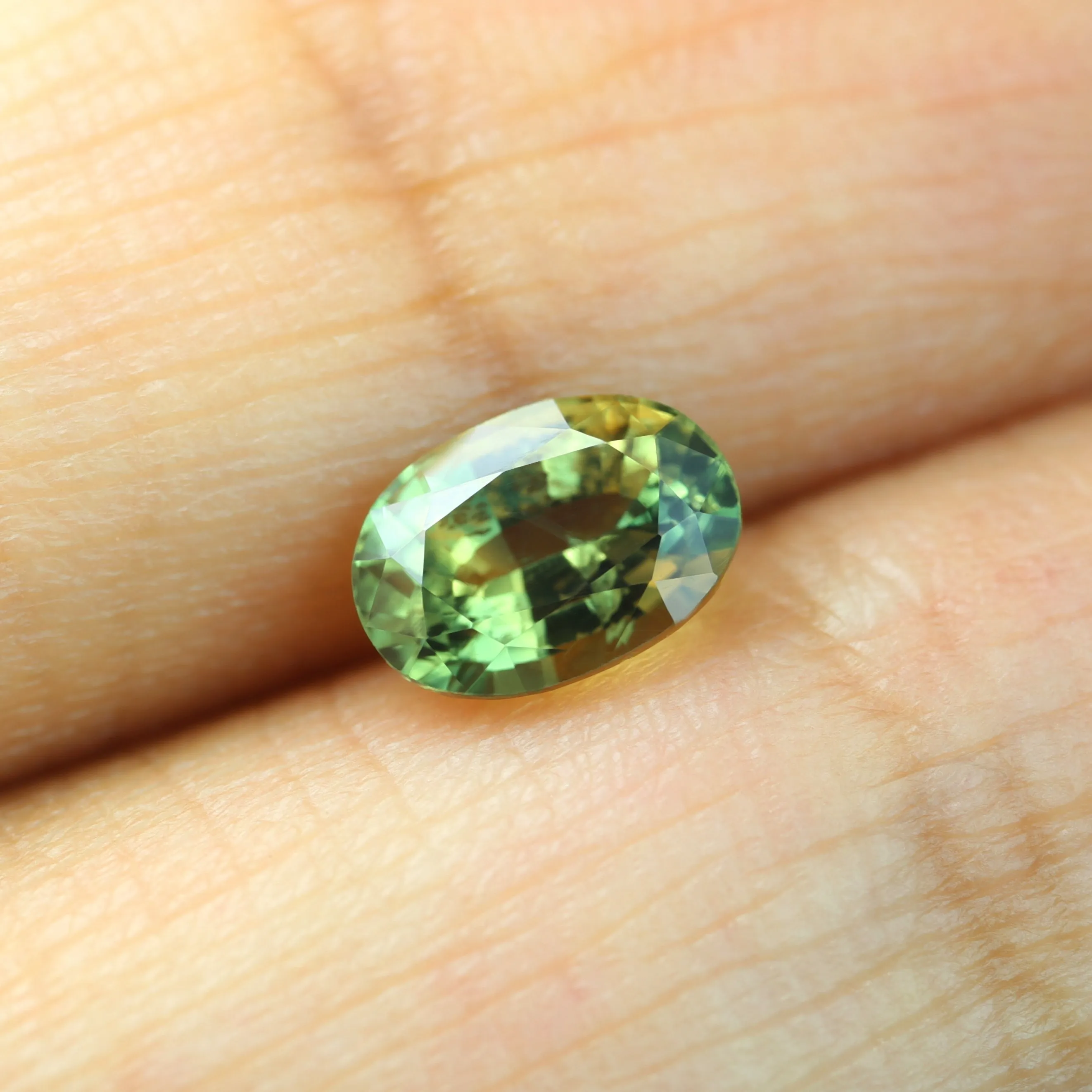 0.89ct Certified Natural Green Sapphire