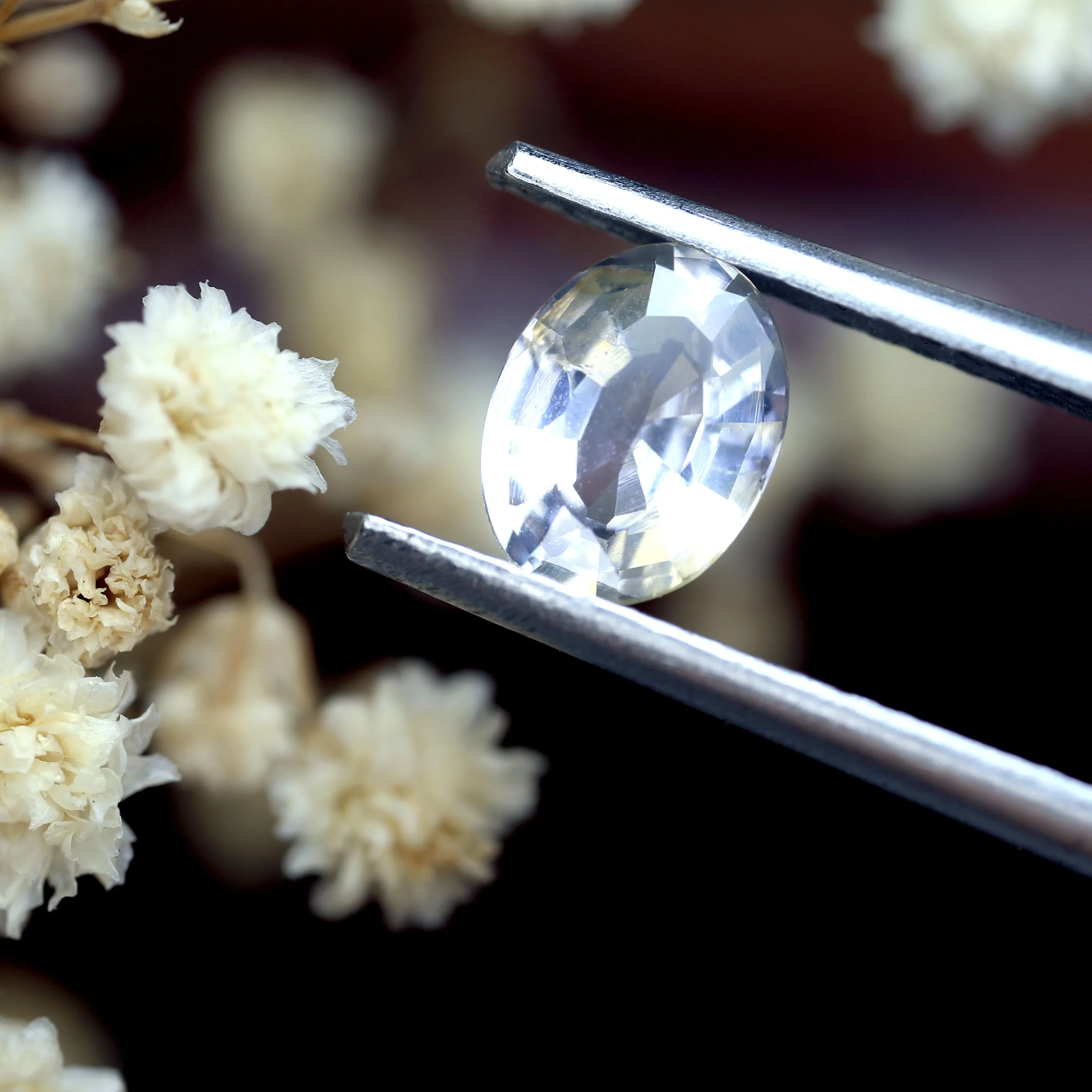 0.93ct Certified Natural White Sapphire