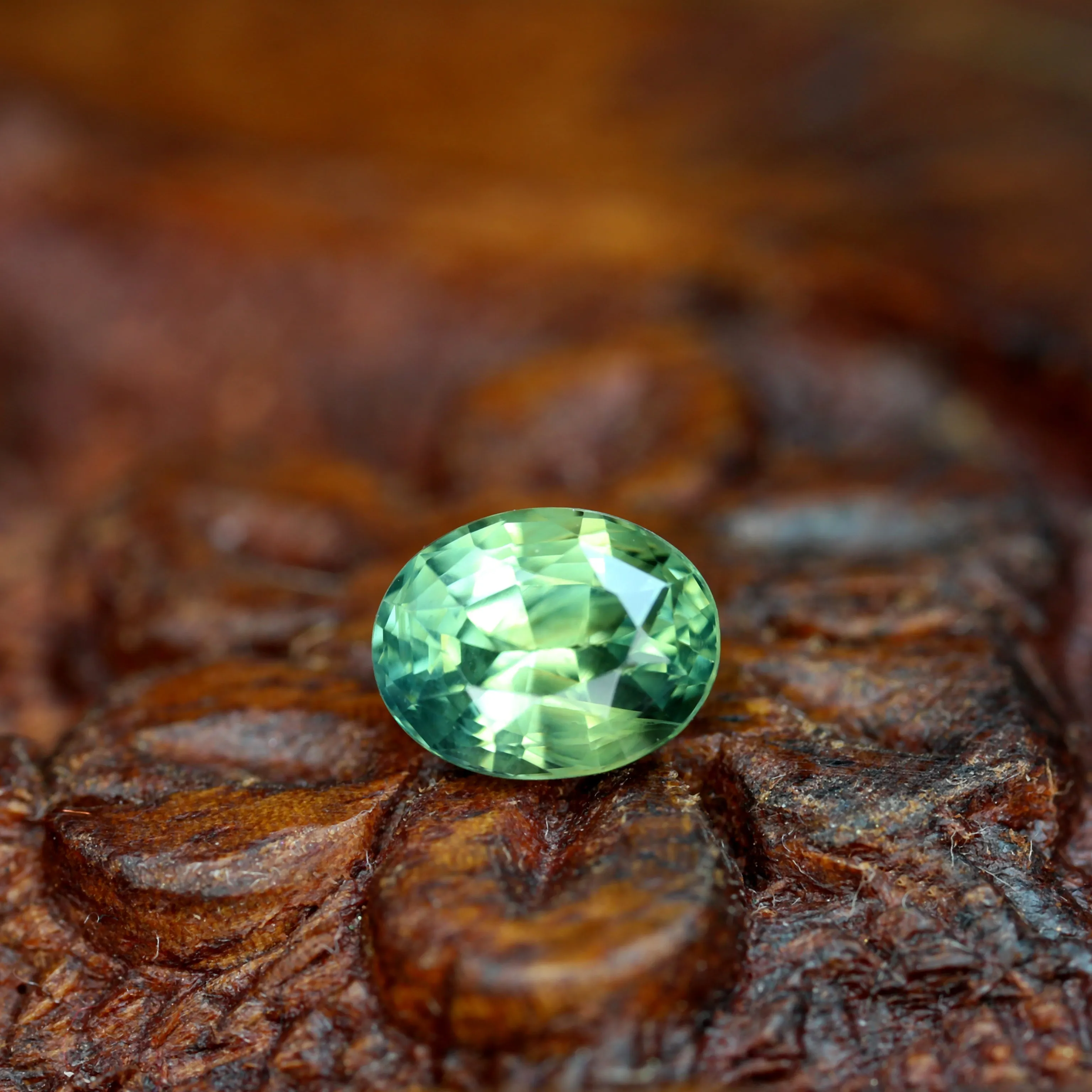 0.98ct Certified Natural Green Sapphire