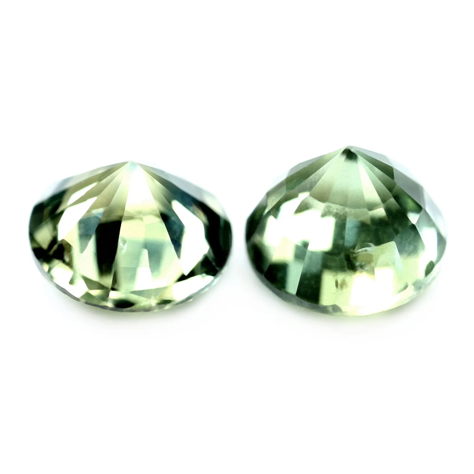 1.00ct Certified Natural Green Sapphire Pair