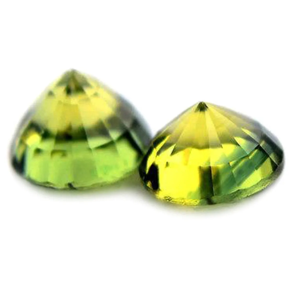 1.06ct Certified Natural Green Sapphire Matching Pair