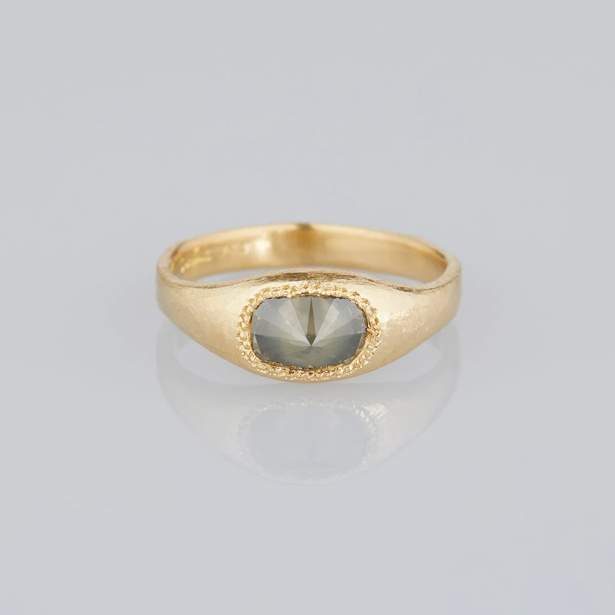 1.09 Carat One-of-a-Kind Rose Cut Brown Diamond Signet Ring | DR138-OOAK