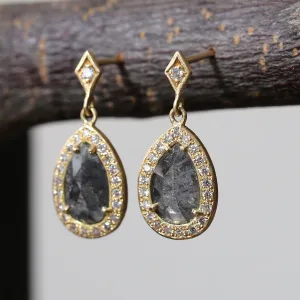 1.45ct dark grey diamond studs