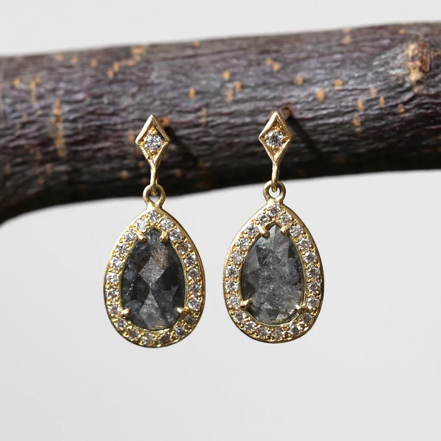 1.45ct dark grey diamond studs