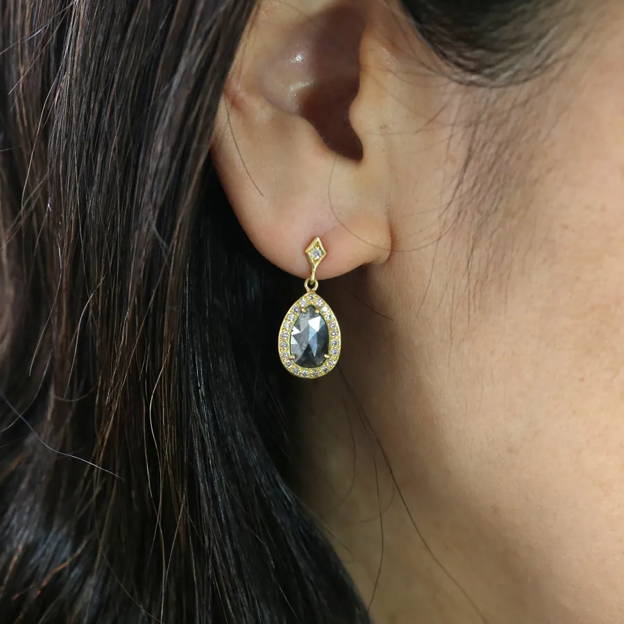 1.45ct dark grey diamond studs