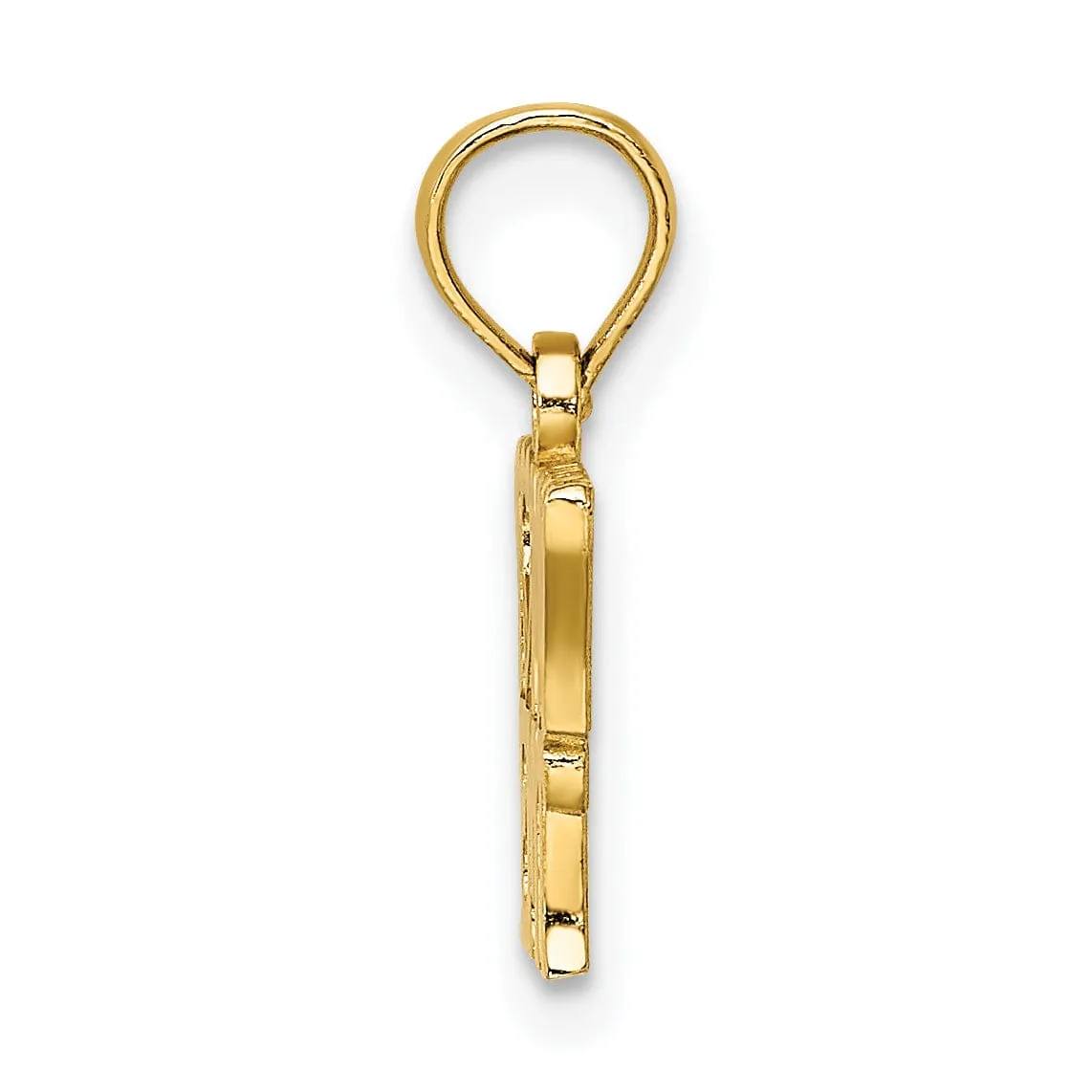 14k Yellow Gold Open Back Polished Finish I LOVE MY EMT Charm Pendant
