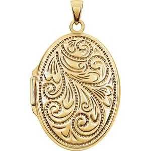 14K Yellow Gold-Plated Sterling Silver Oval Locket