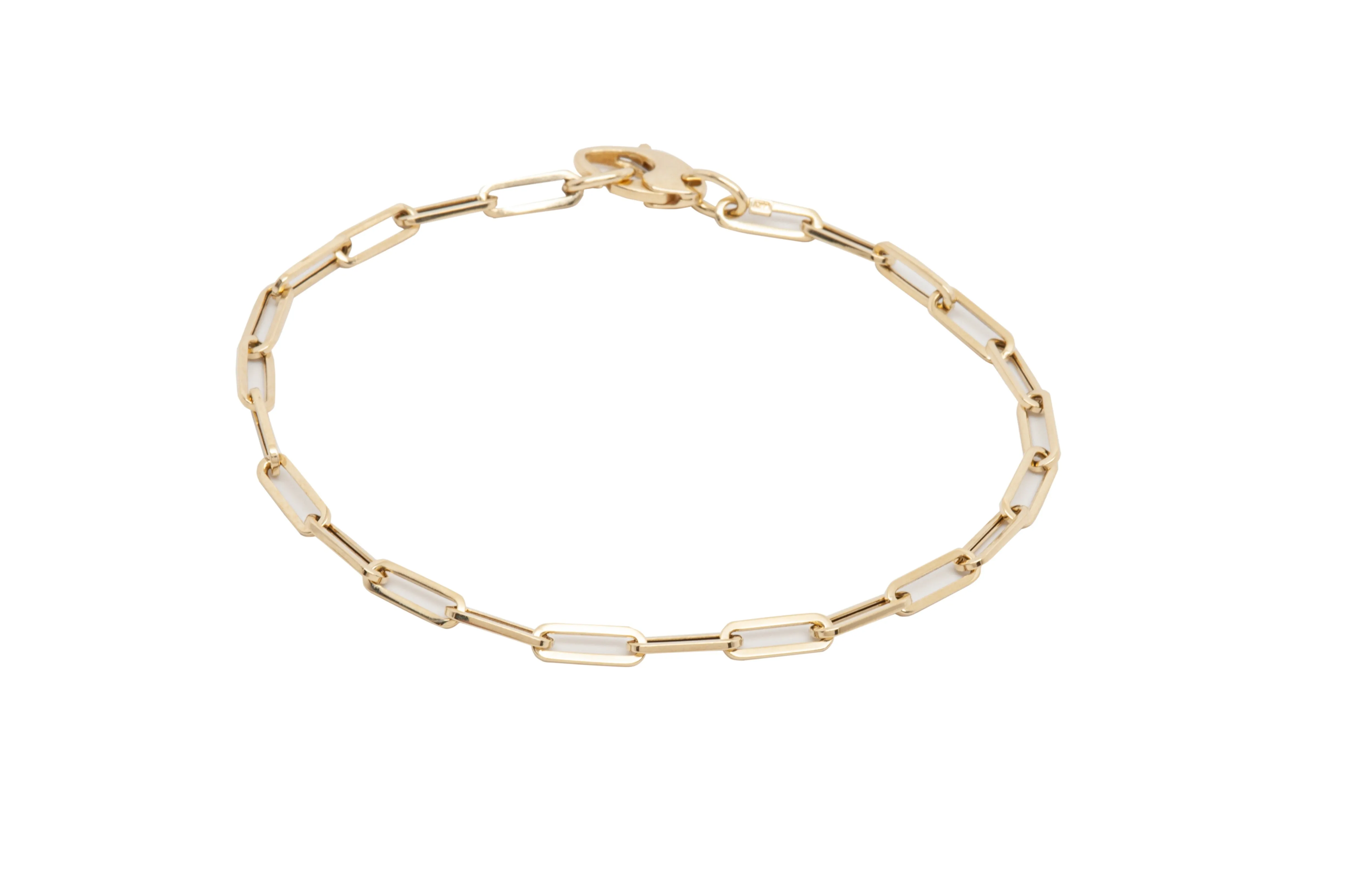 14kt yellow gold medium paperclip bracelet
