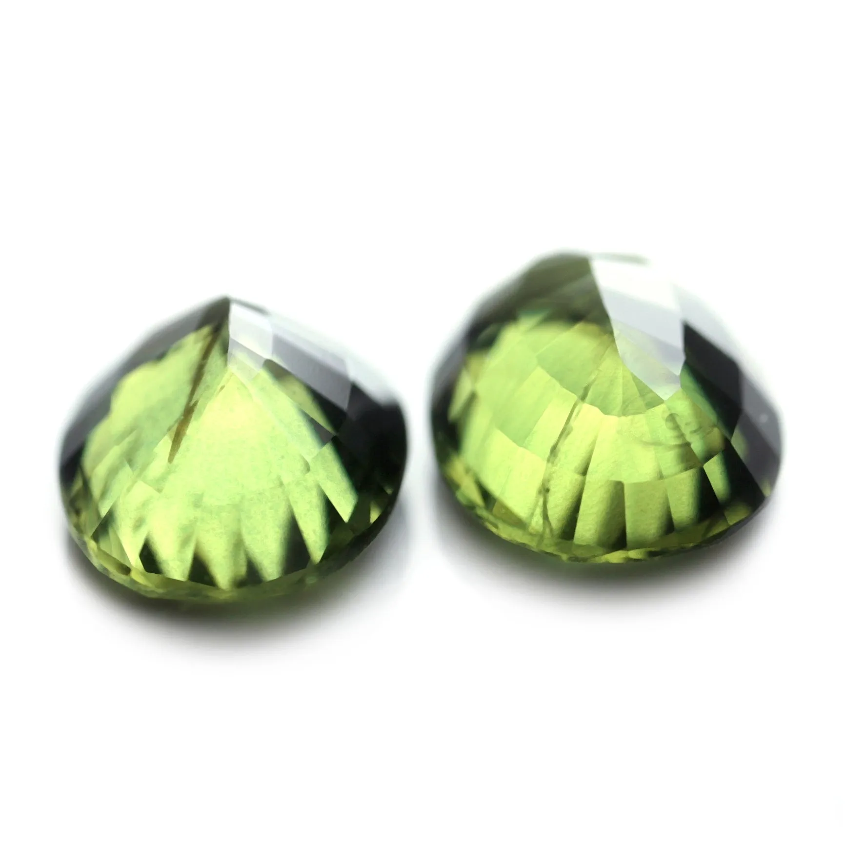 1.52ct Certified Natural Green Sapphire Matching Pair